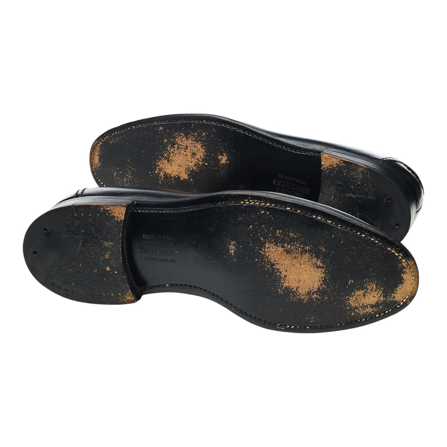 Brooks Brothers 06609 mocassins homme cuir noir UK 8.5