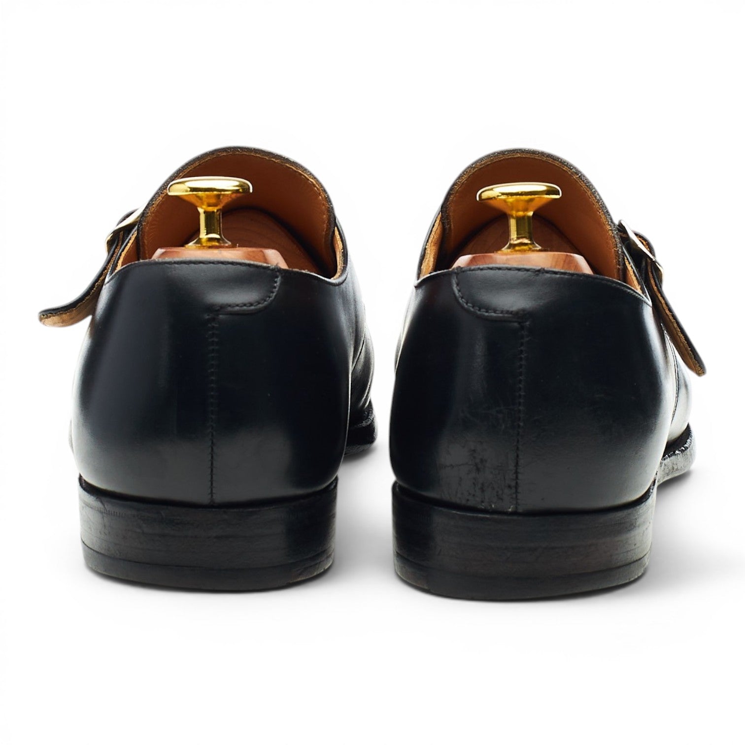 Peal & Co monk strap cuir noir 8,5 UK