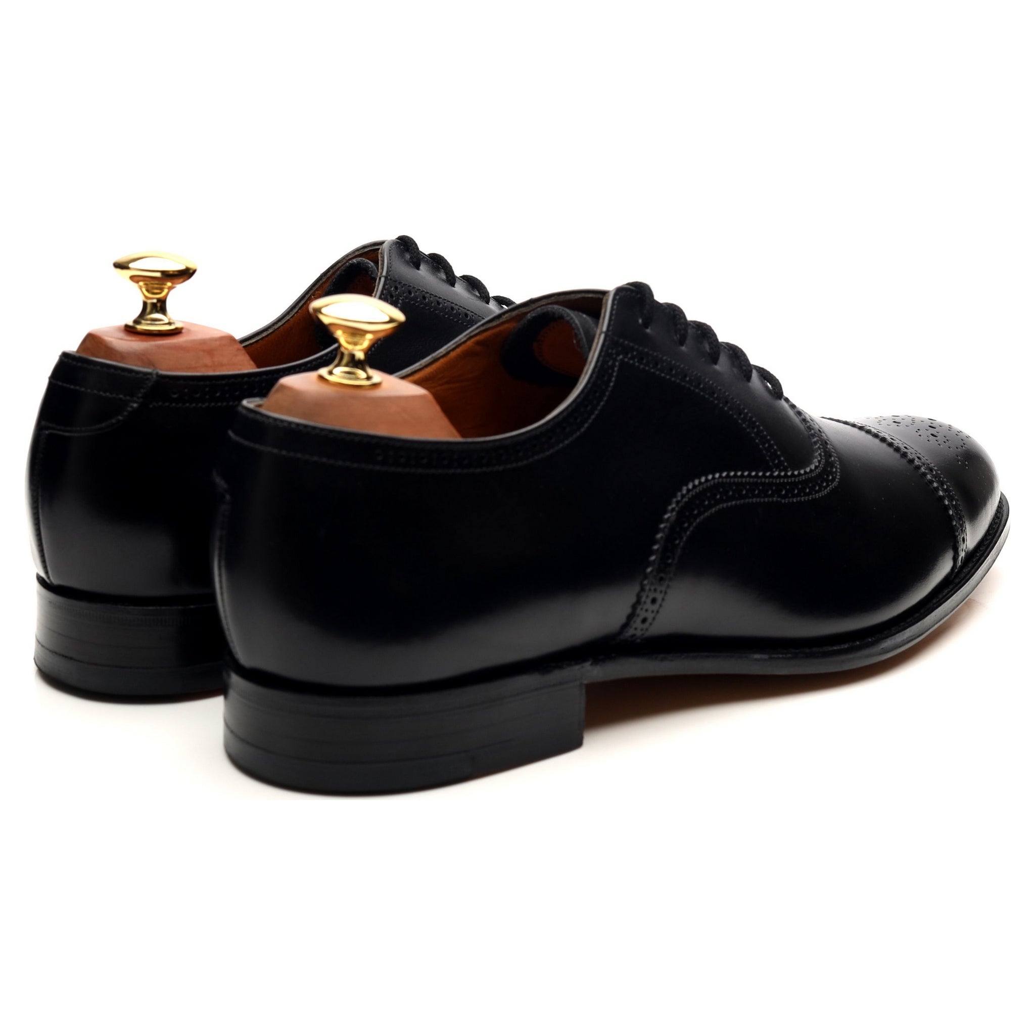 Grenson oxford semi-brogues cuir noir veau 9 UK