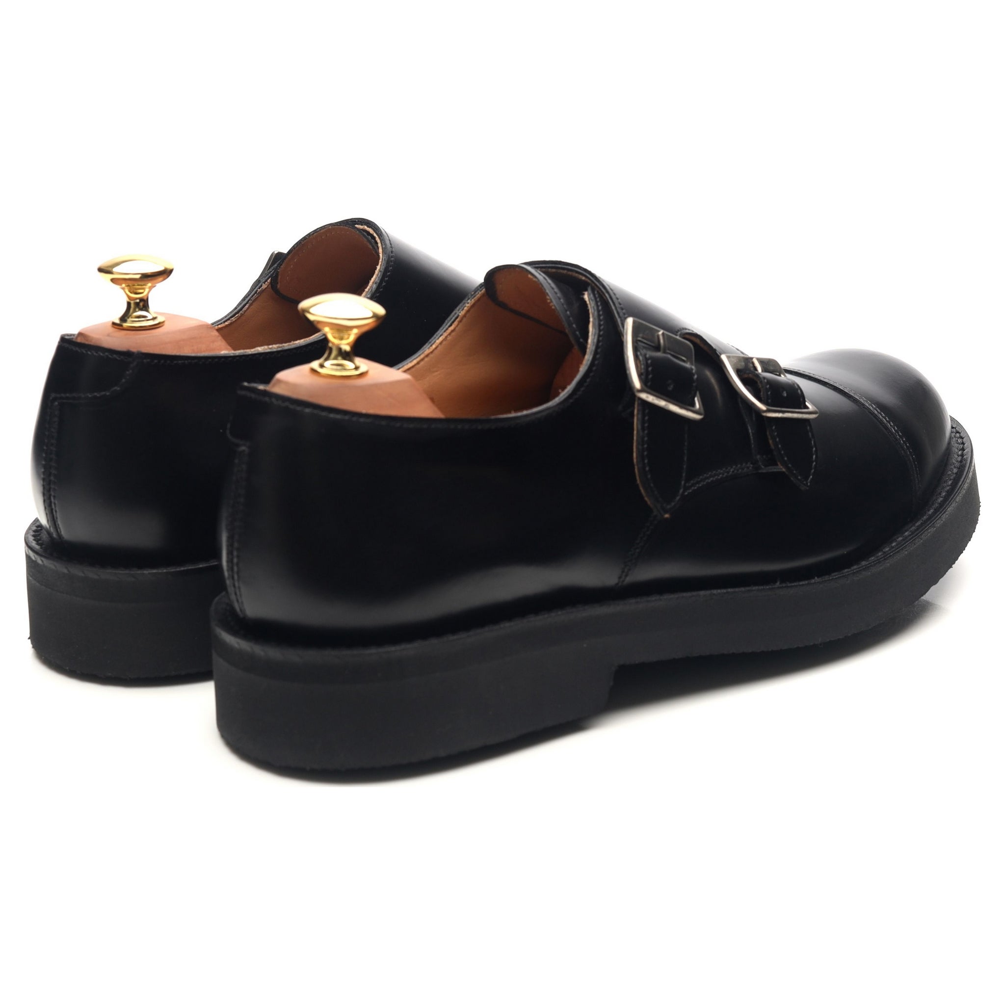 Grenson Diggery derbies moine cuir noir UK 9 semelle gomme