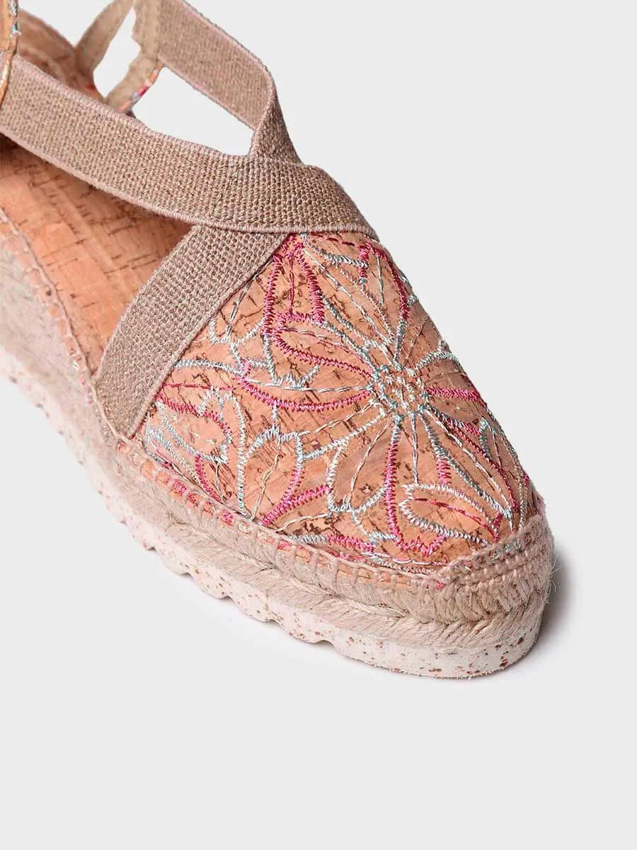 Toni Pons Terra-BI espadrille compensée femme brodée 7 cm