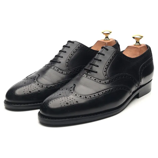 George Cleverley brogue cuir noir 9 semelle cuir