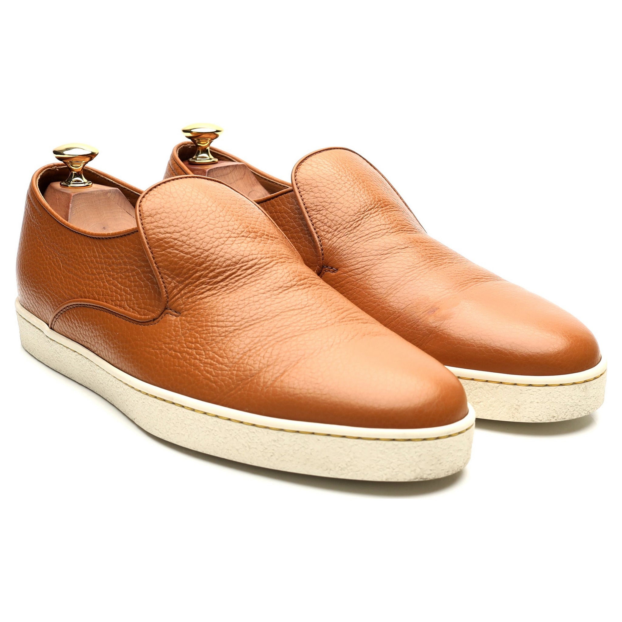John Lobb Haven sneakers cuir marron clair UK 8.5