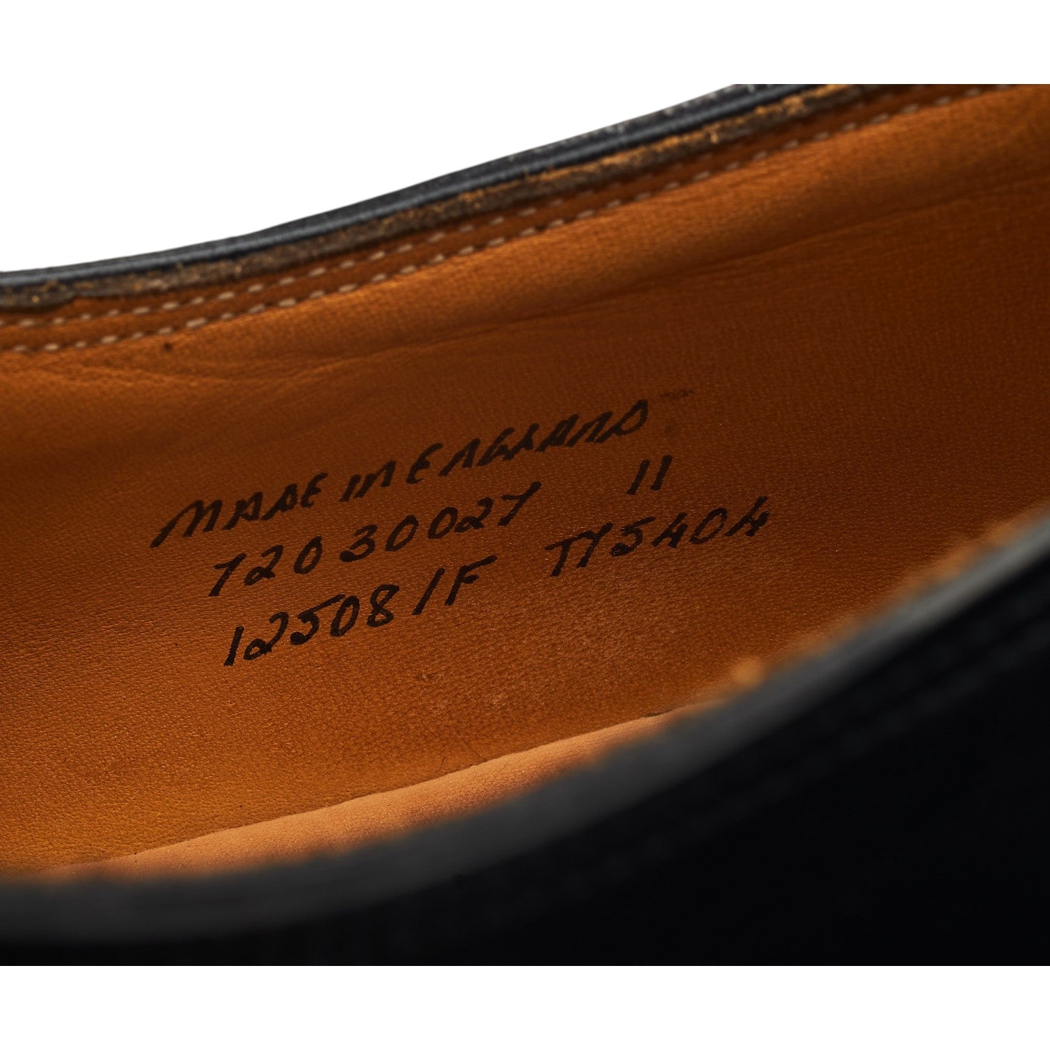 Cheaney Derby cuir noir 12508 pointure UK 11