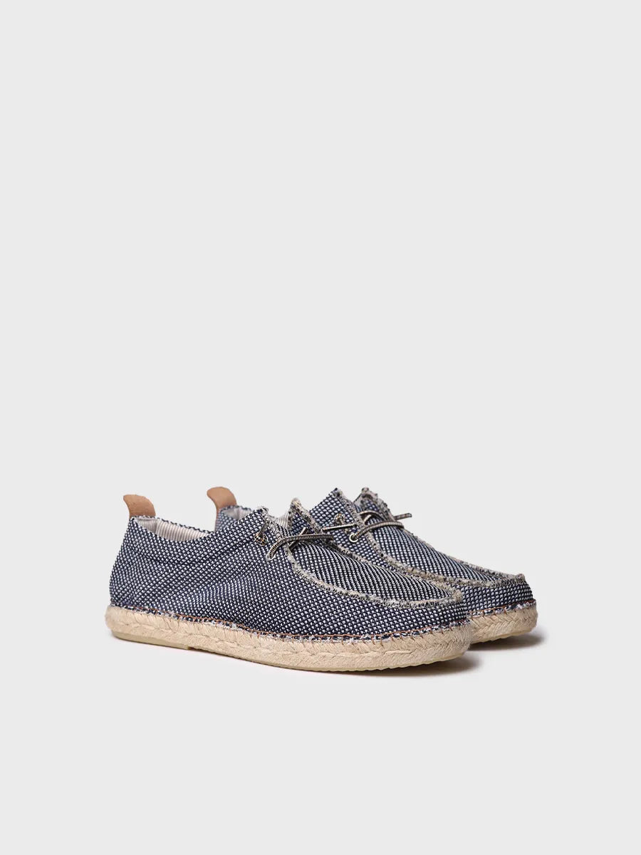 Toni Pons Oscar espadrille homme toile à lacets bleue