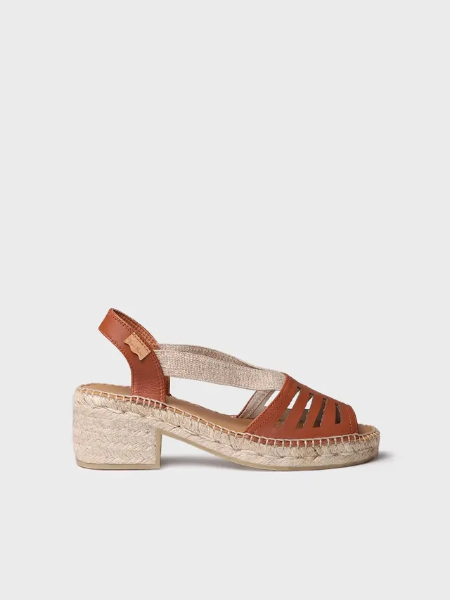 Toni Pons Dima espadrille cuir nougat 5,5 cm