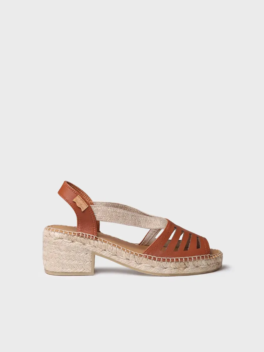 Toni Pons Dima espadrille cuir nougat 5,5 cm