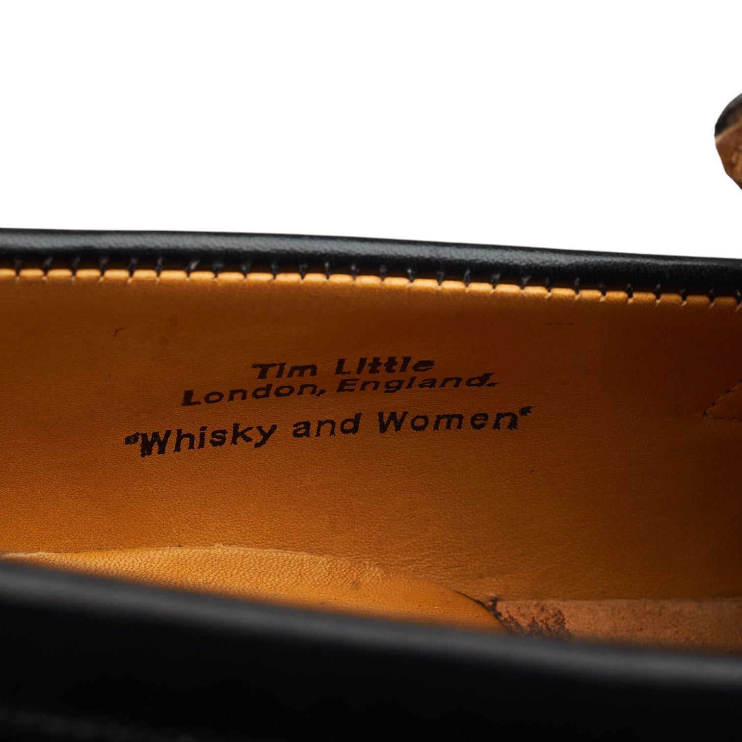 Tim Little Whisky Women mocassin cuir noir UK 9