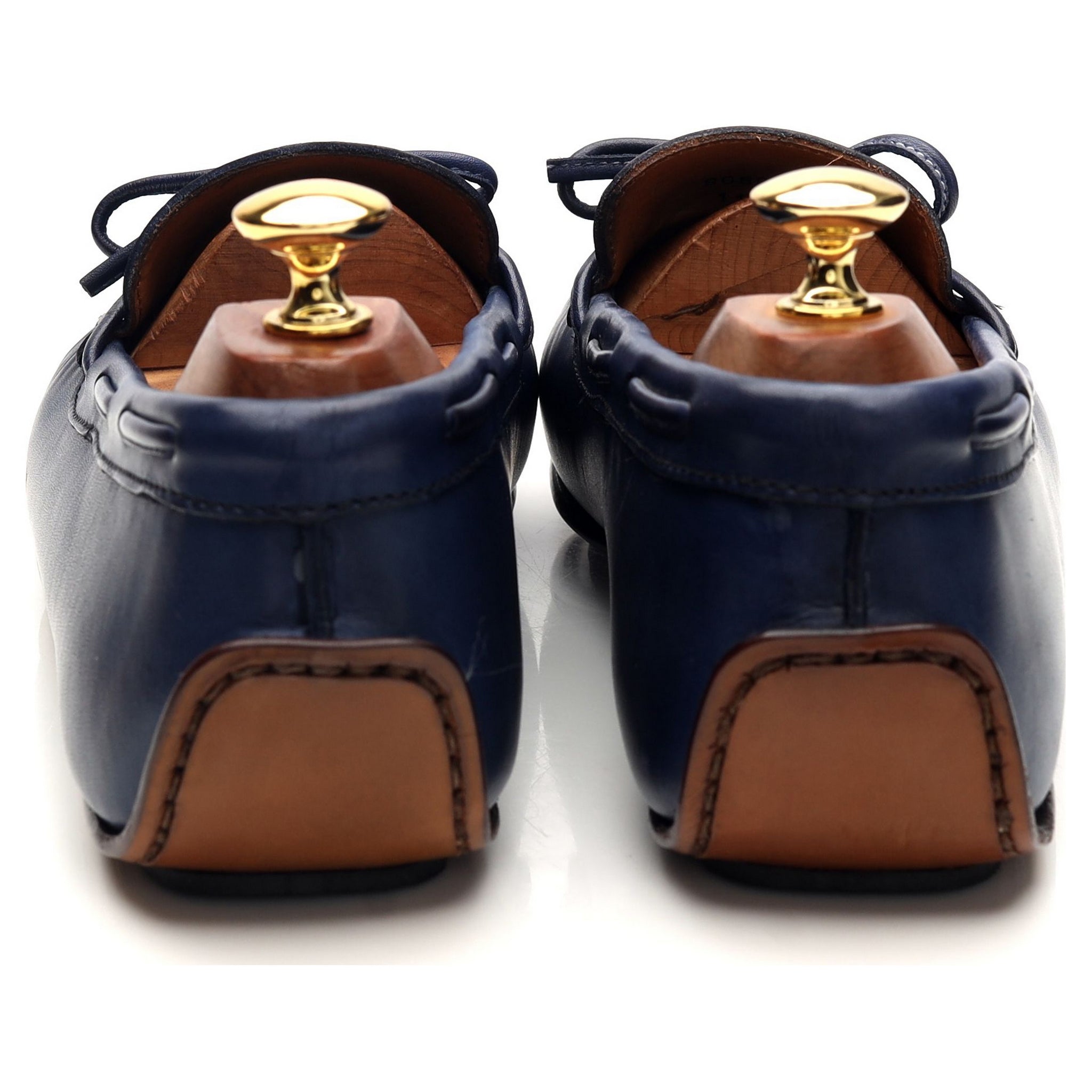 Carmina 80802 mocassins conduite cuir bleu marine UK 9