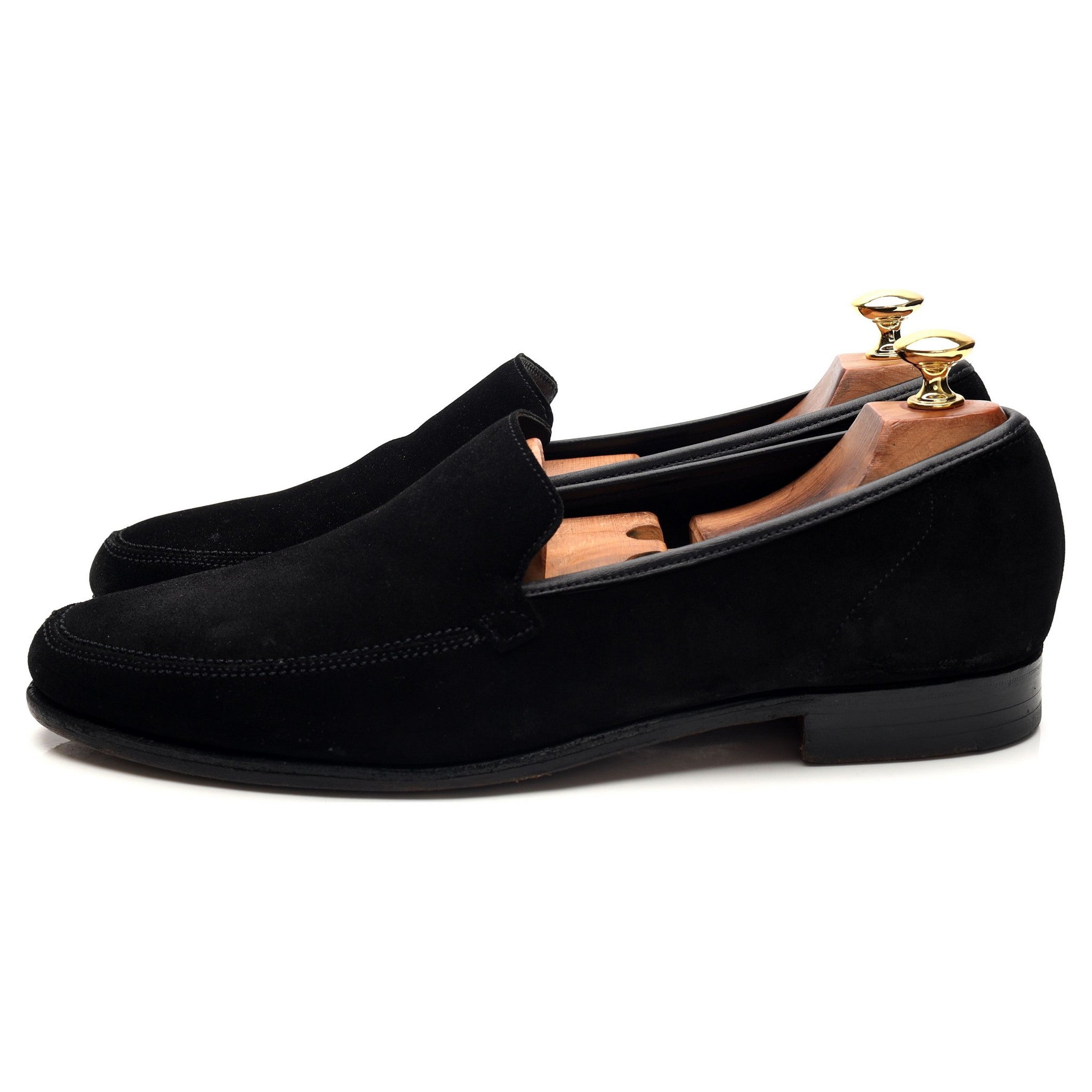 New & Lingwood Eton mocassins suède noir UK 9.5