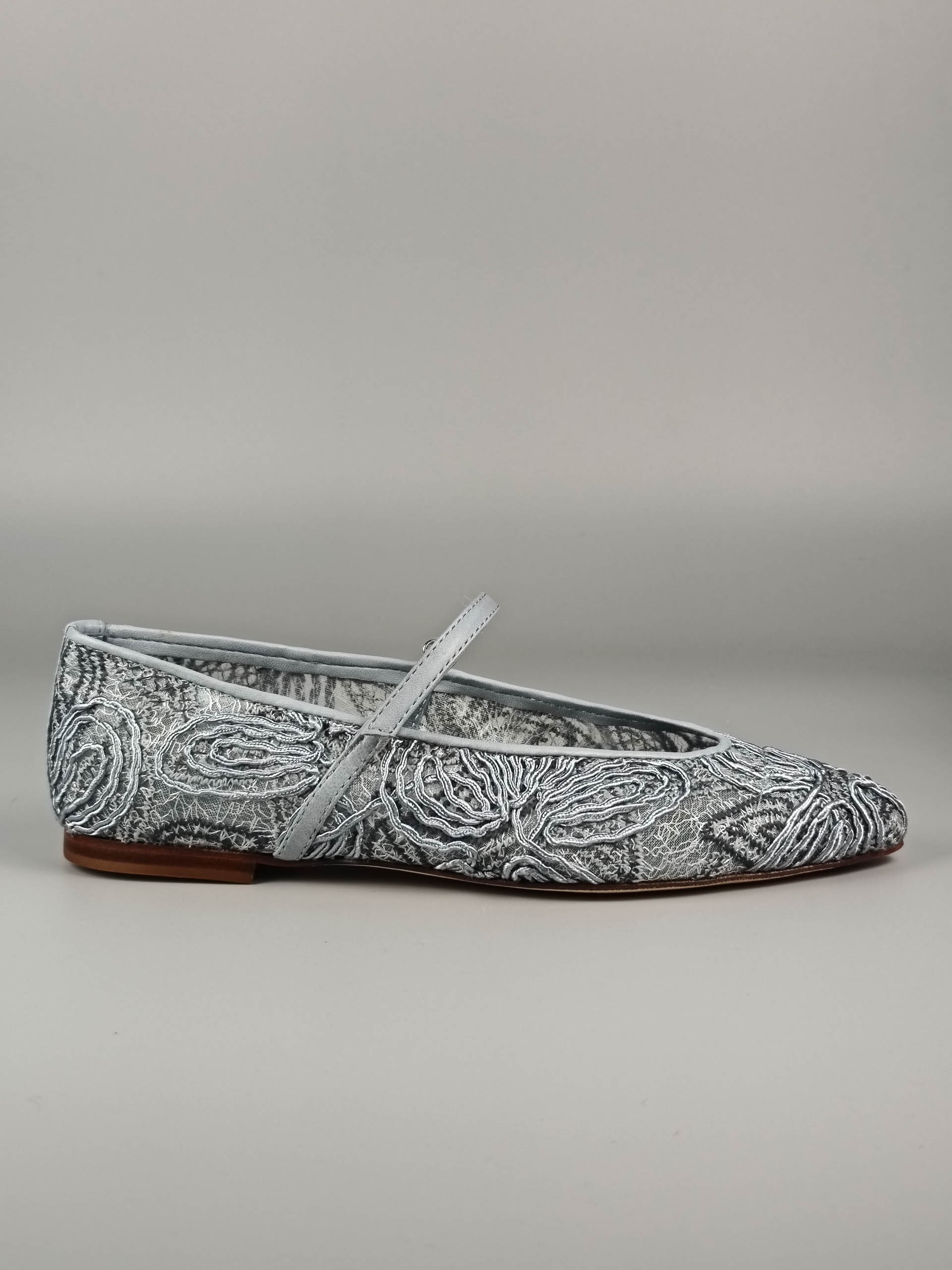 Lorena Paggi Margota ballerines tissu bleu ciel