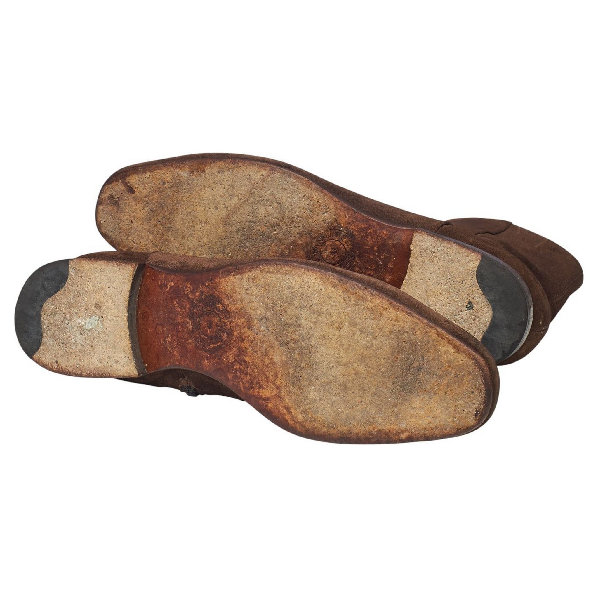 Dries Van Noten bottines zip daim marron UK 7