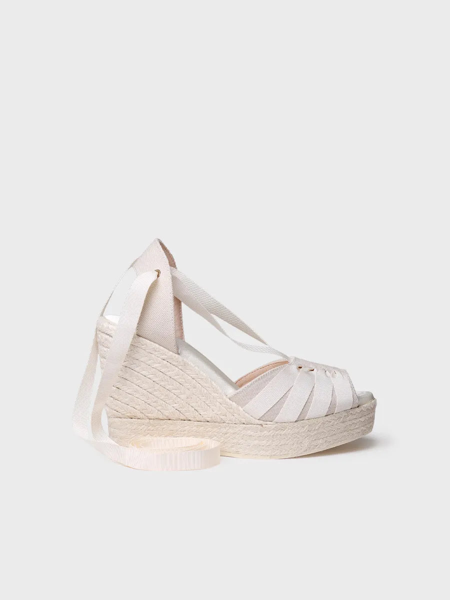 Toni Pons Delilah espadrille mariée écru talon 11 cm