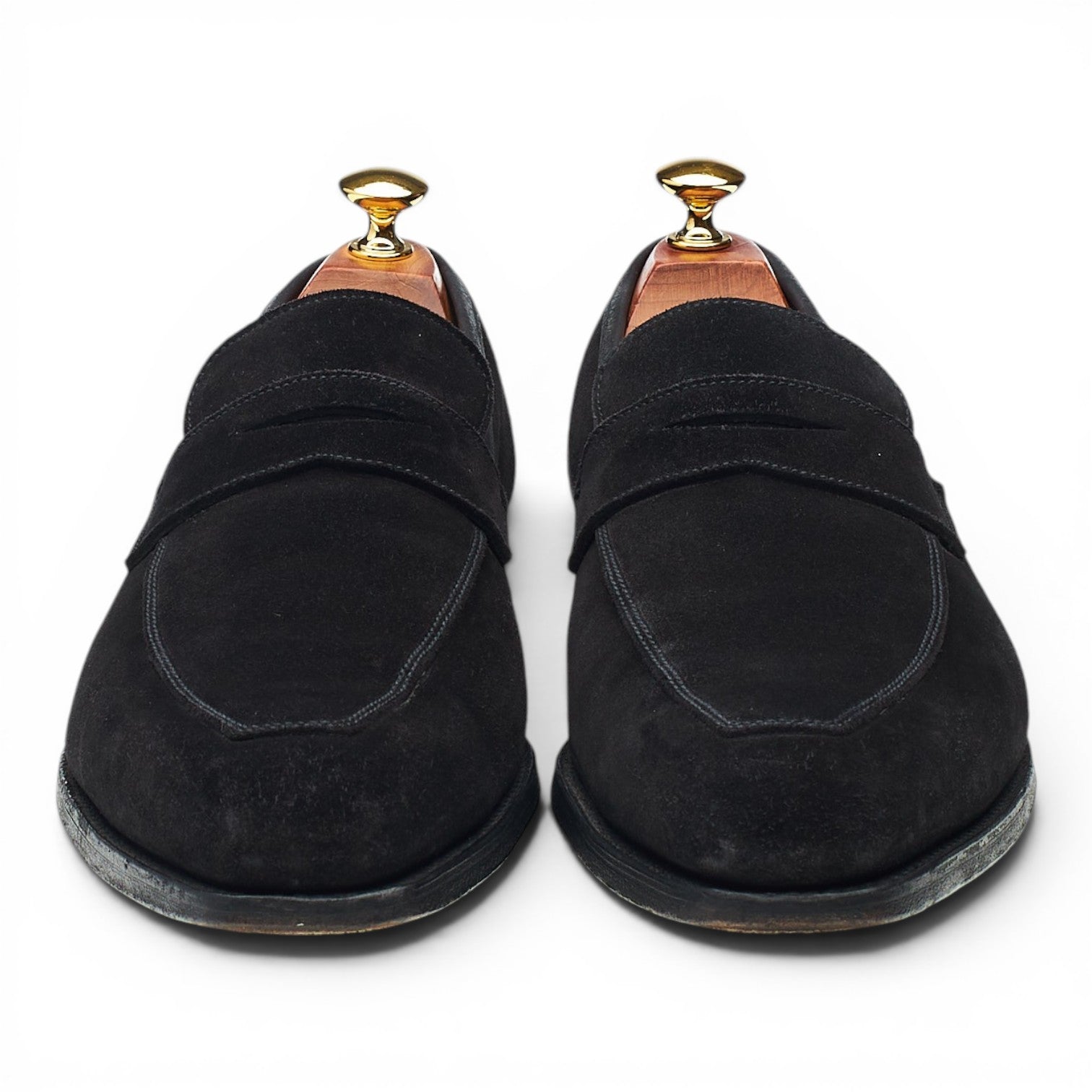 Crockett & Jones Merton mocassins daim noir UK 9.5