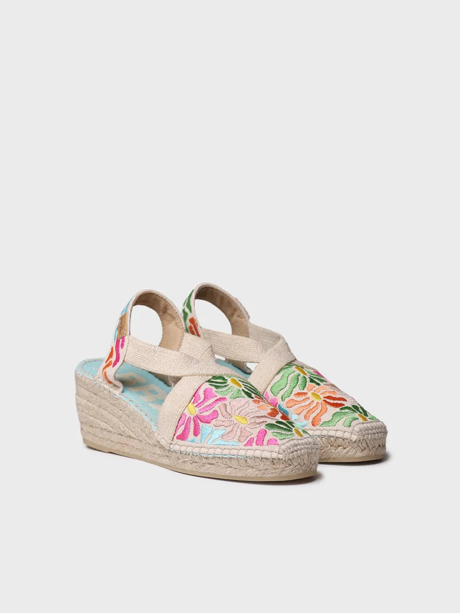 Toni Pons Montjoi espadrille compensée broderie vegan