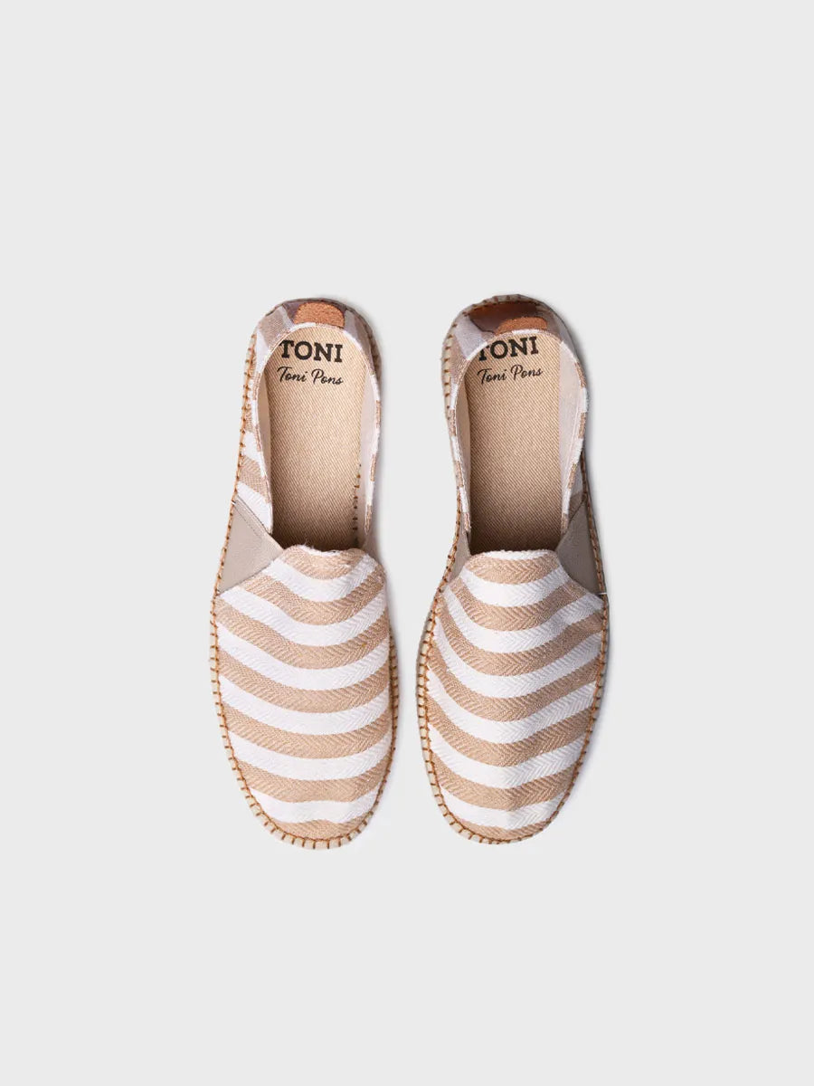 Toni Pons Dustin espadrille homme beige toile rayée