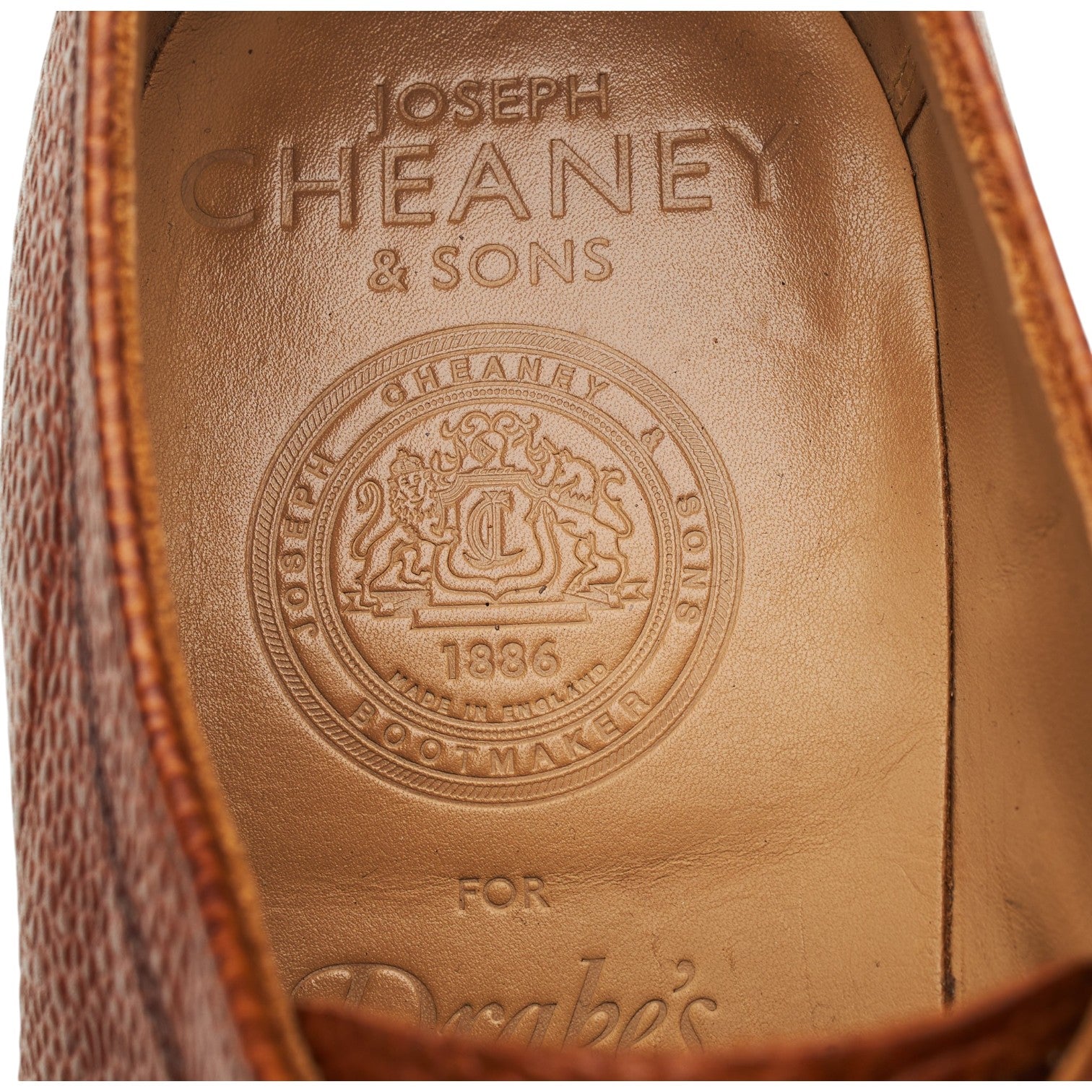 Drake's Newton derby marron grainé cuir pointure UK 7,5