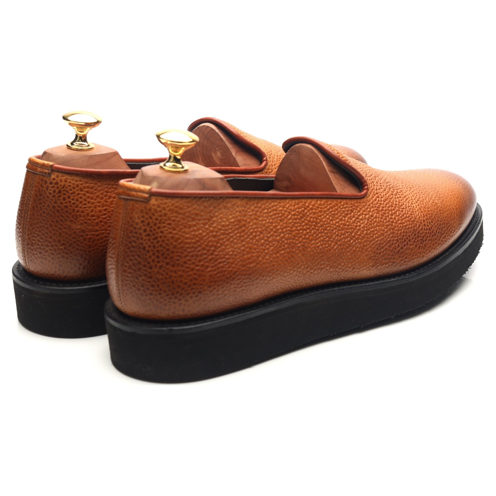 Hardy Amies mocassins cuir grainé marron UK 10