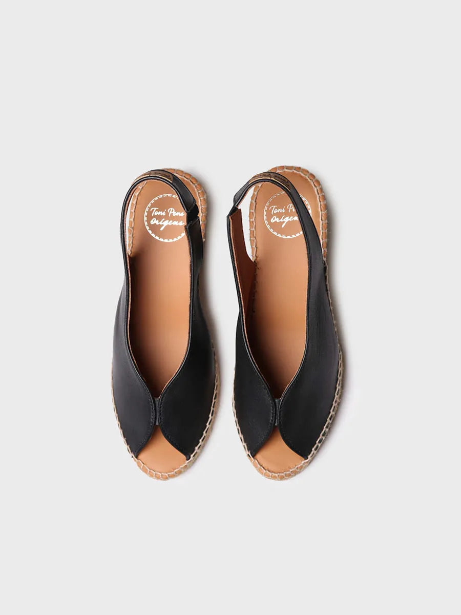 Toni Pons LAILA-P espadrille compensée cuir noir