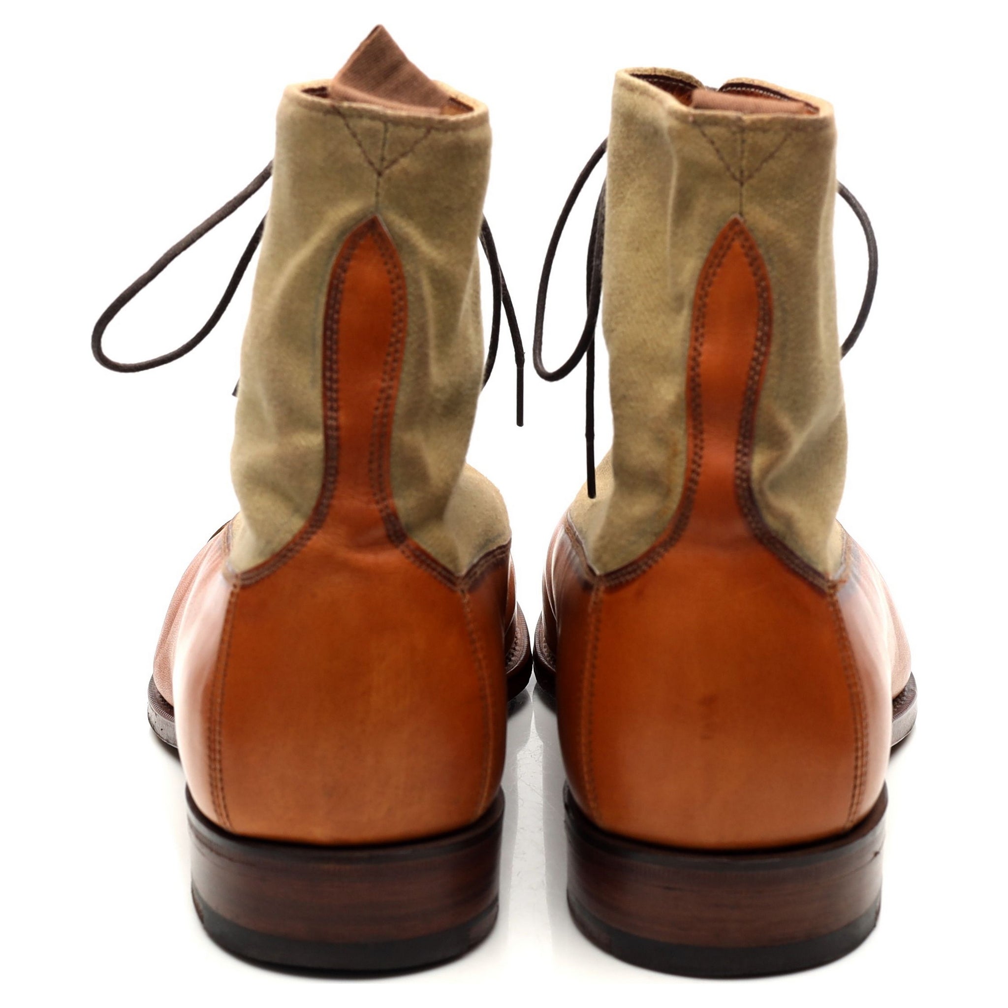 Grenson boots balmoral cuir toile marron UK 10