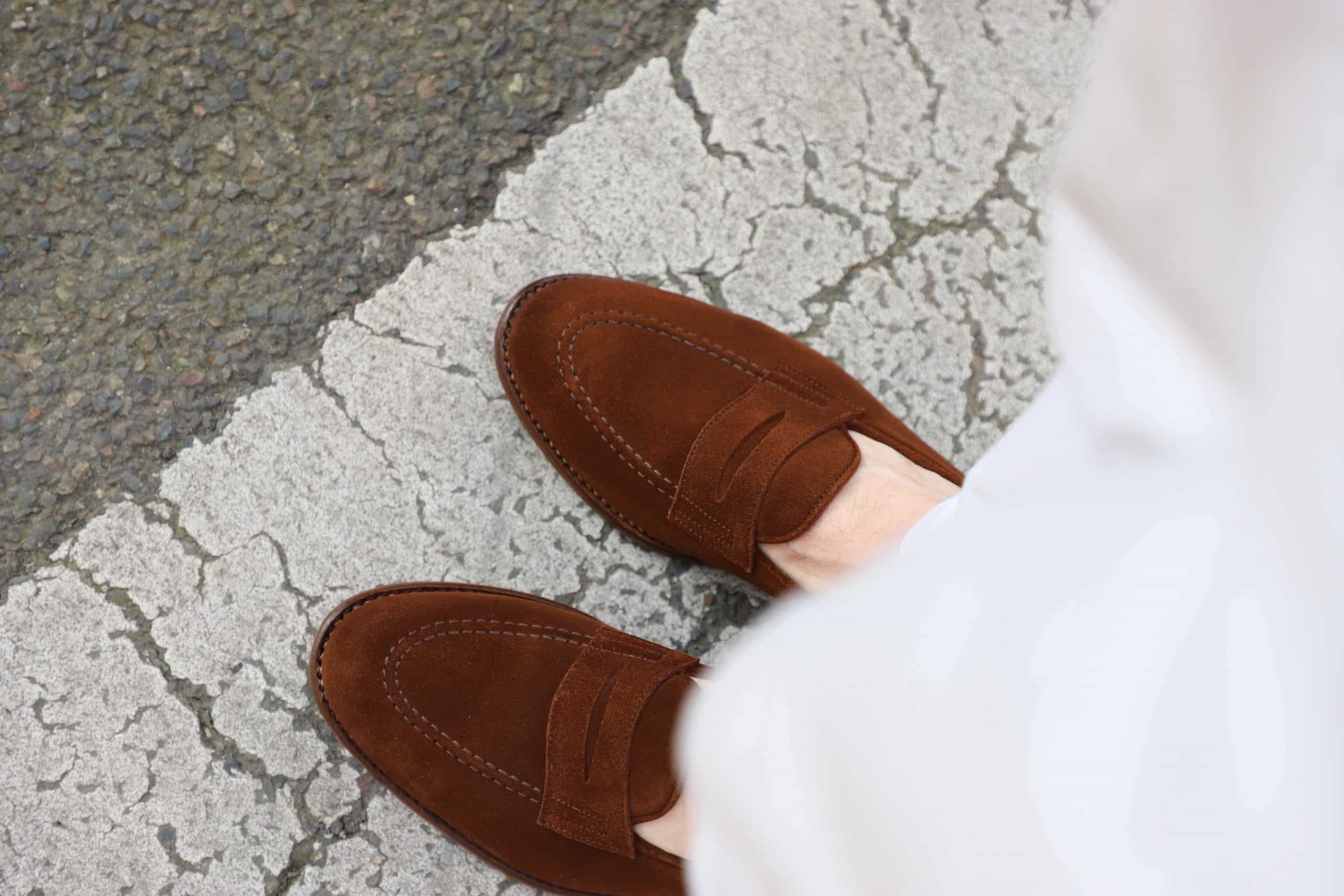 Malfroid Newport Superleggera mocassin daim cuir