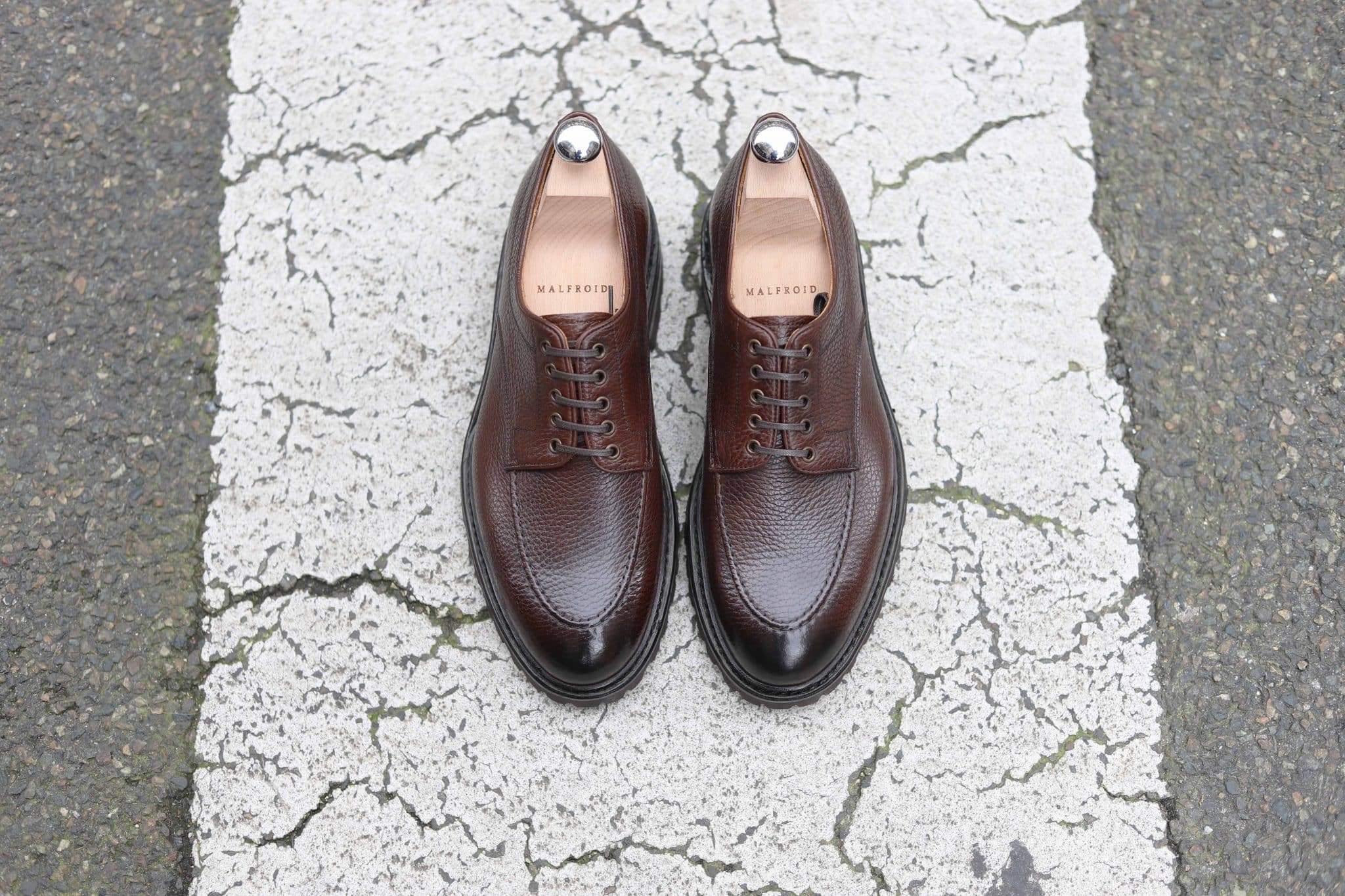 Malfroid Defender derby cuir grainé semelle commando