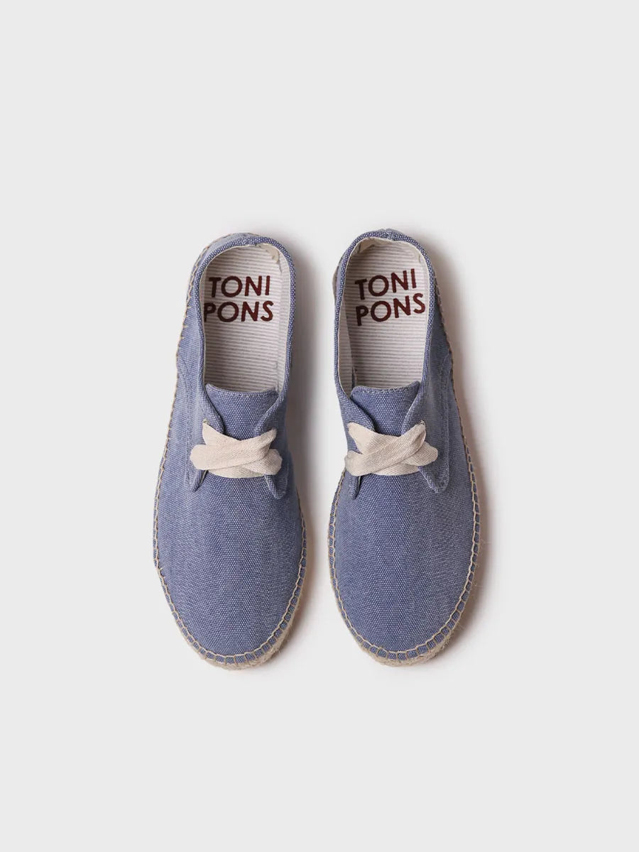 Toni Pons Abril espadrilles lacets coton bleu jean