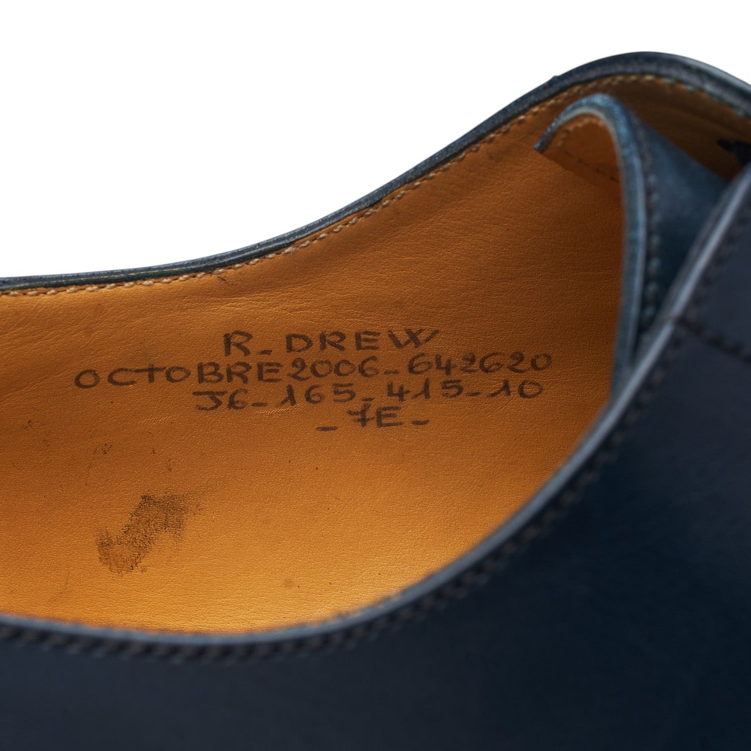 J.M. Weston 415 oxford cuir bleu marine UK 7.5