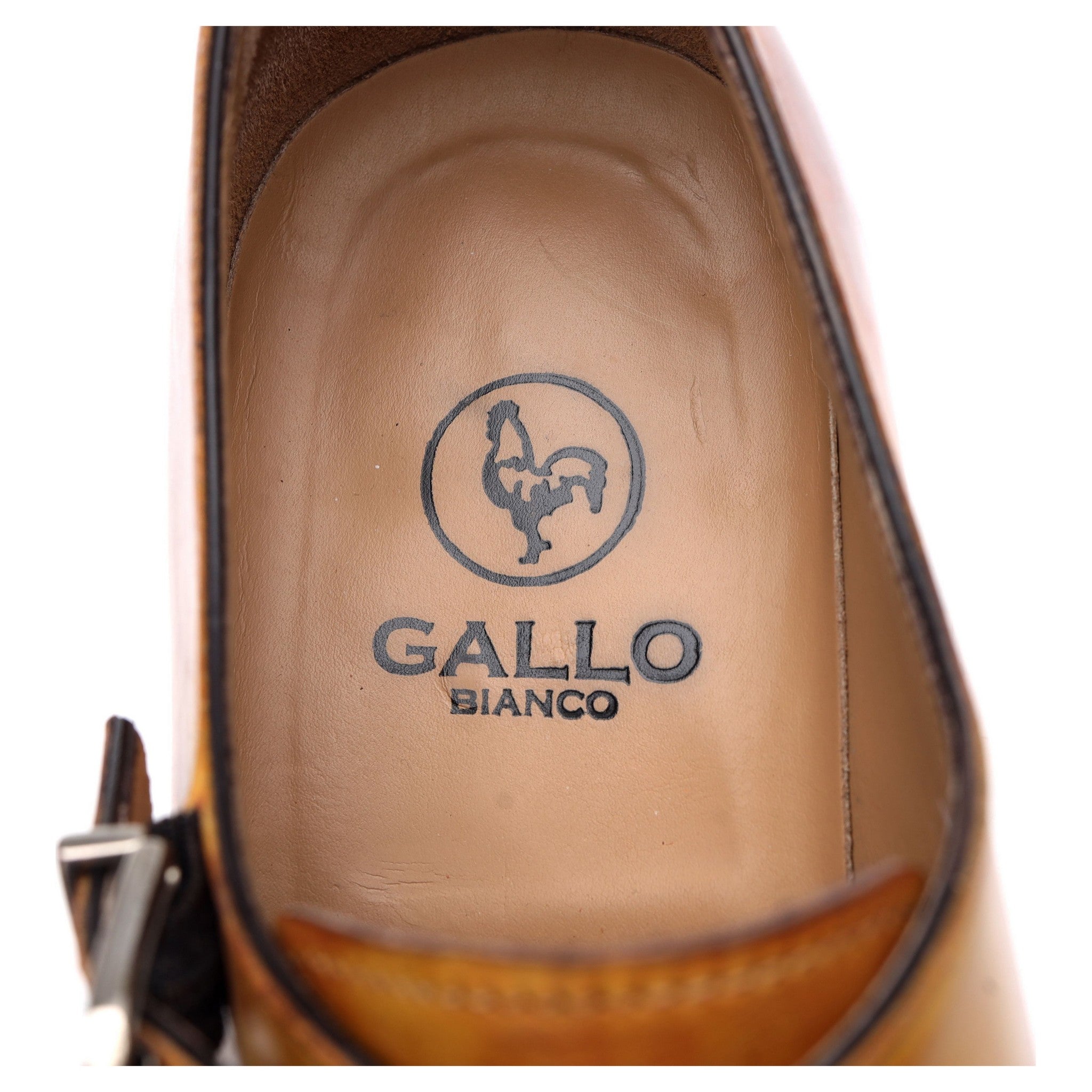Scarpe di Bianco Palermo chaussures monk cuir marron 10 UK