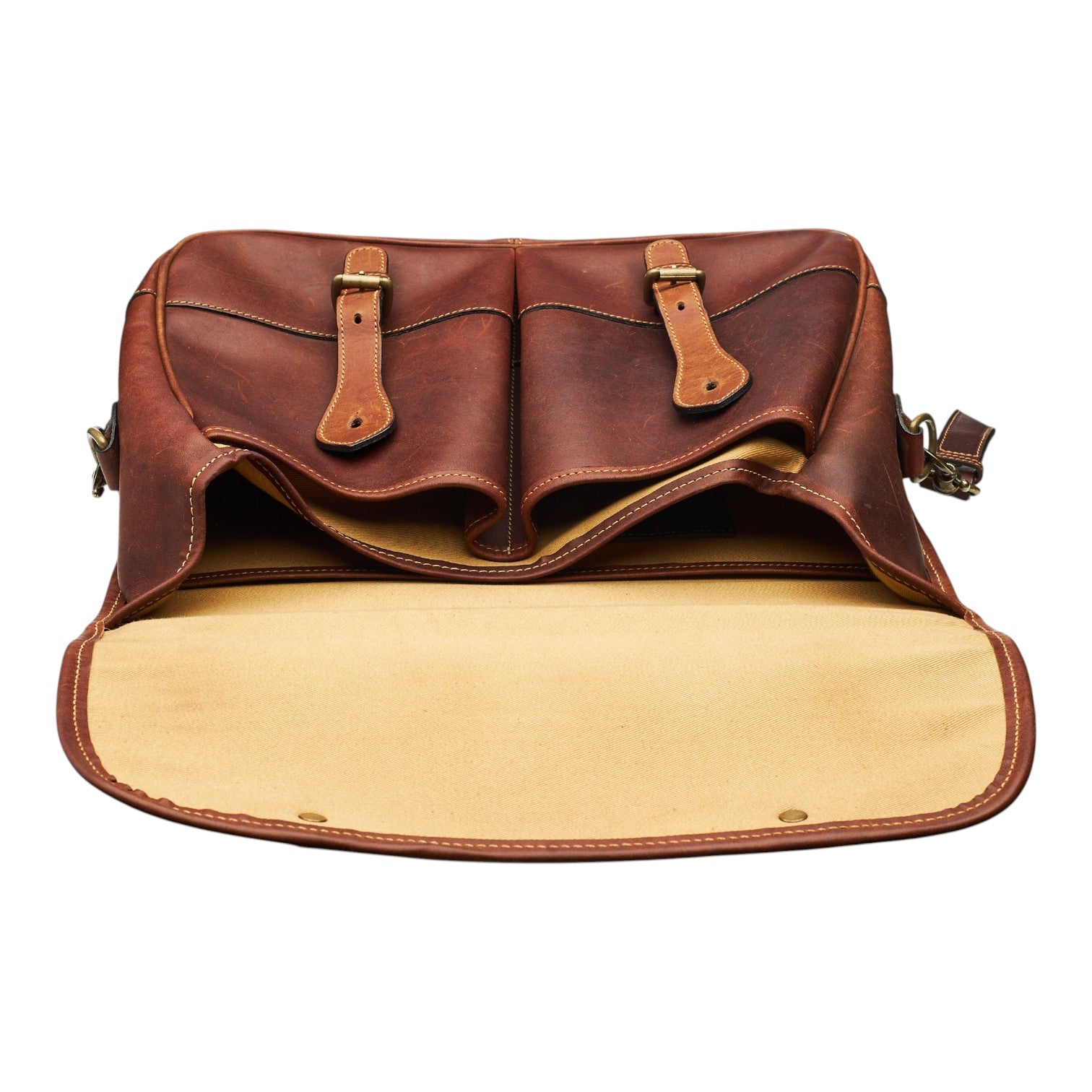 Tusting Small Clipper cartable cuir marron
