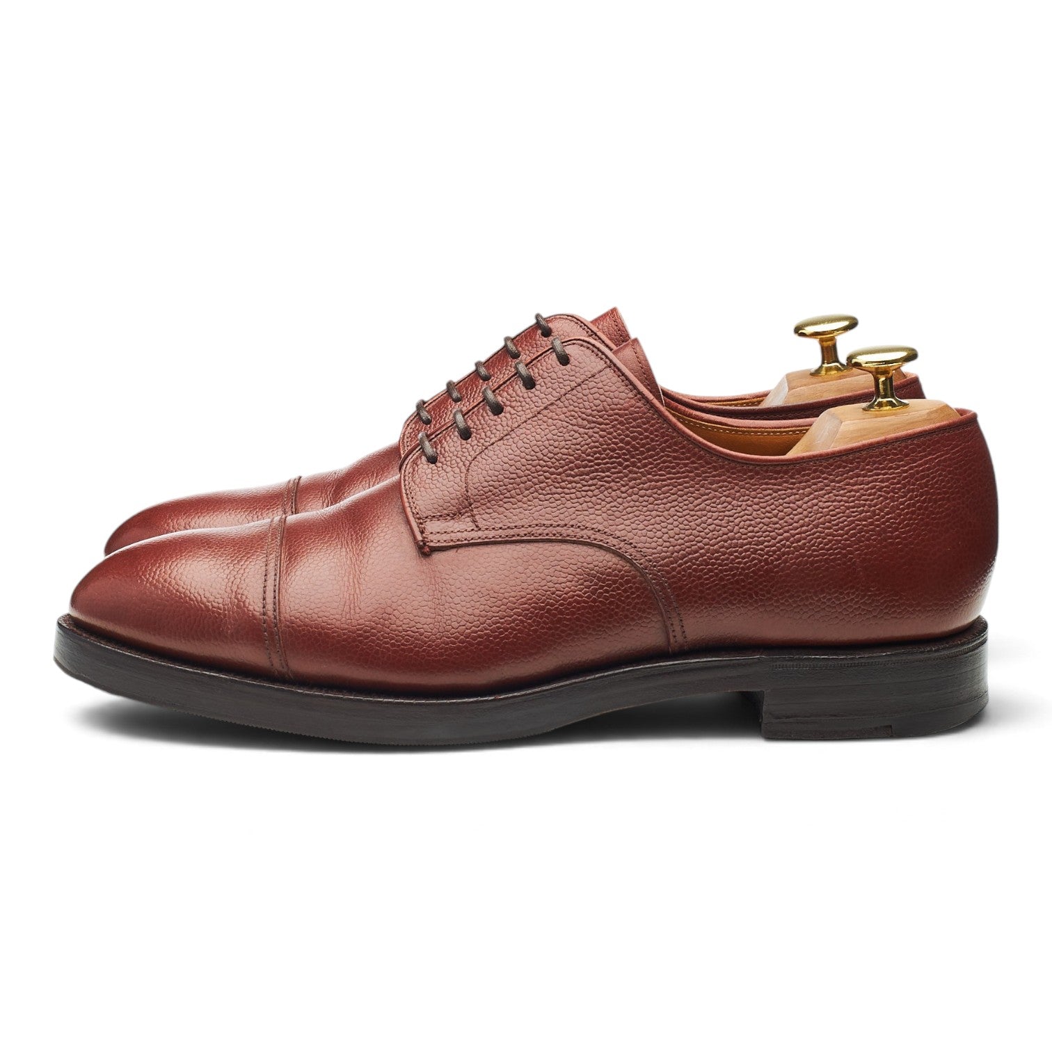 Cordings Lingfield derby cuir grainé marron UK 8 gomme