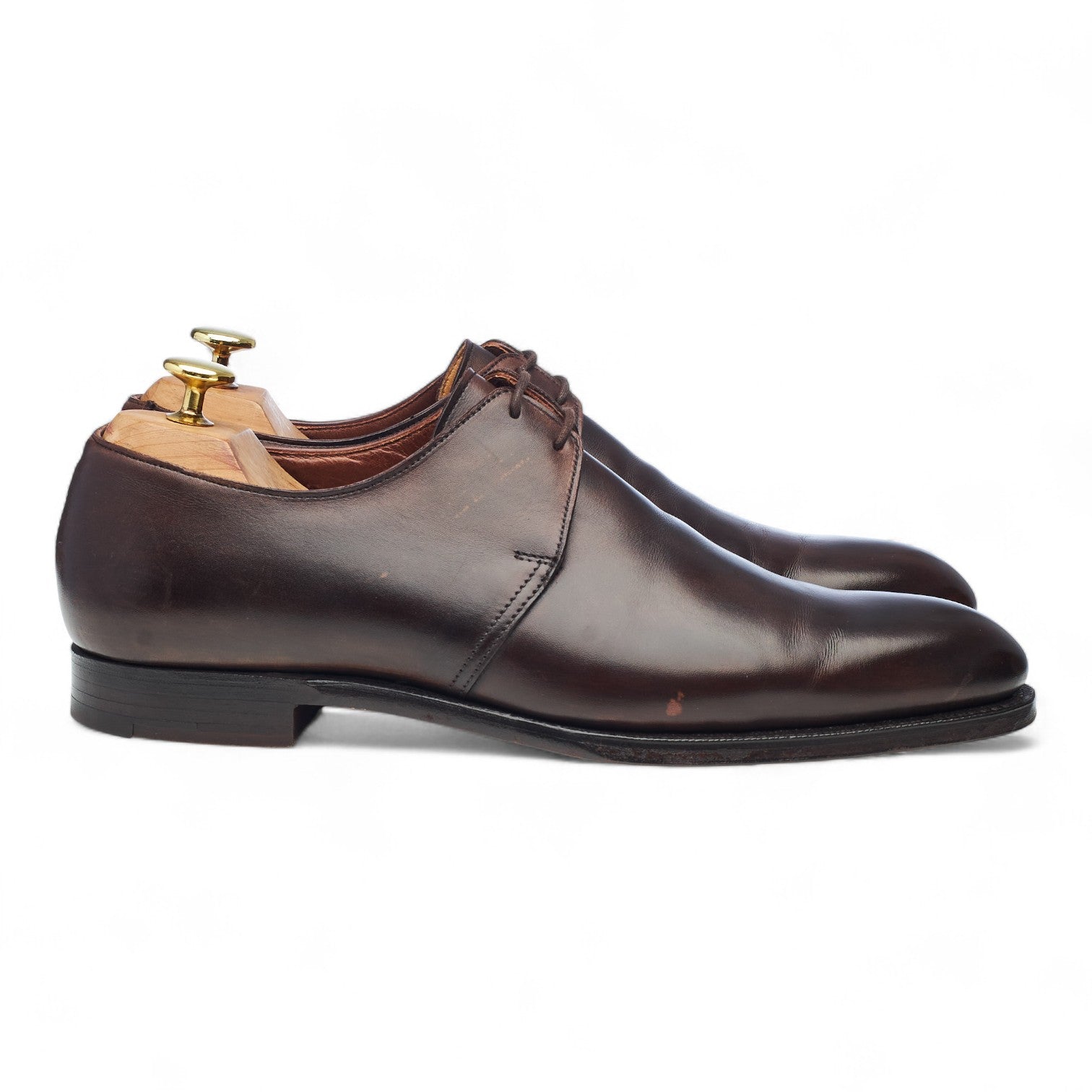 George Cleverley derby cuir marron foncé UK 8