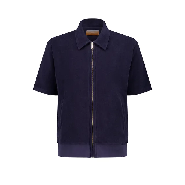 Rivieras Argelès blouson éponge marine zippé