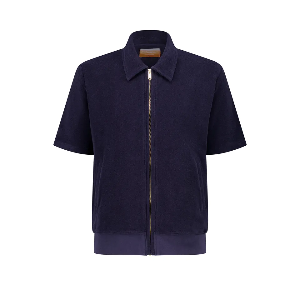 Rivieras Argelès blouson éponge marine zippé