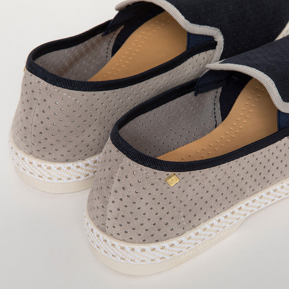 Rivieras Classic Daim Match espadrilles gris marine daim