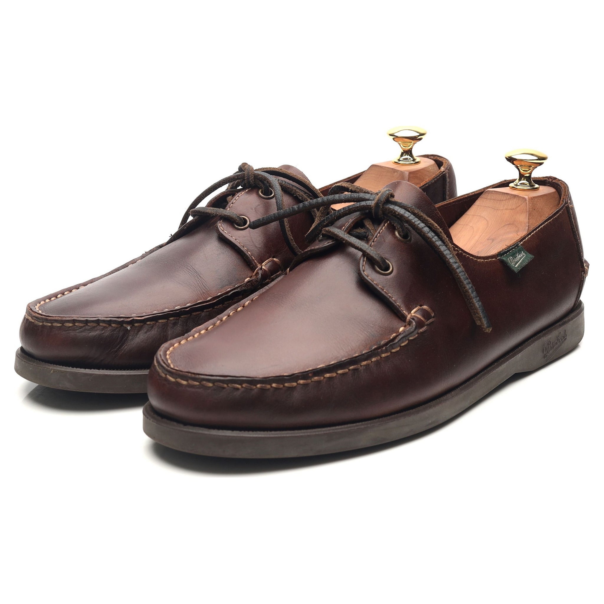 Paraboot chaussures bateau cuir marron foncé UK 9