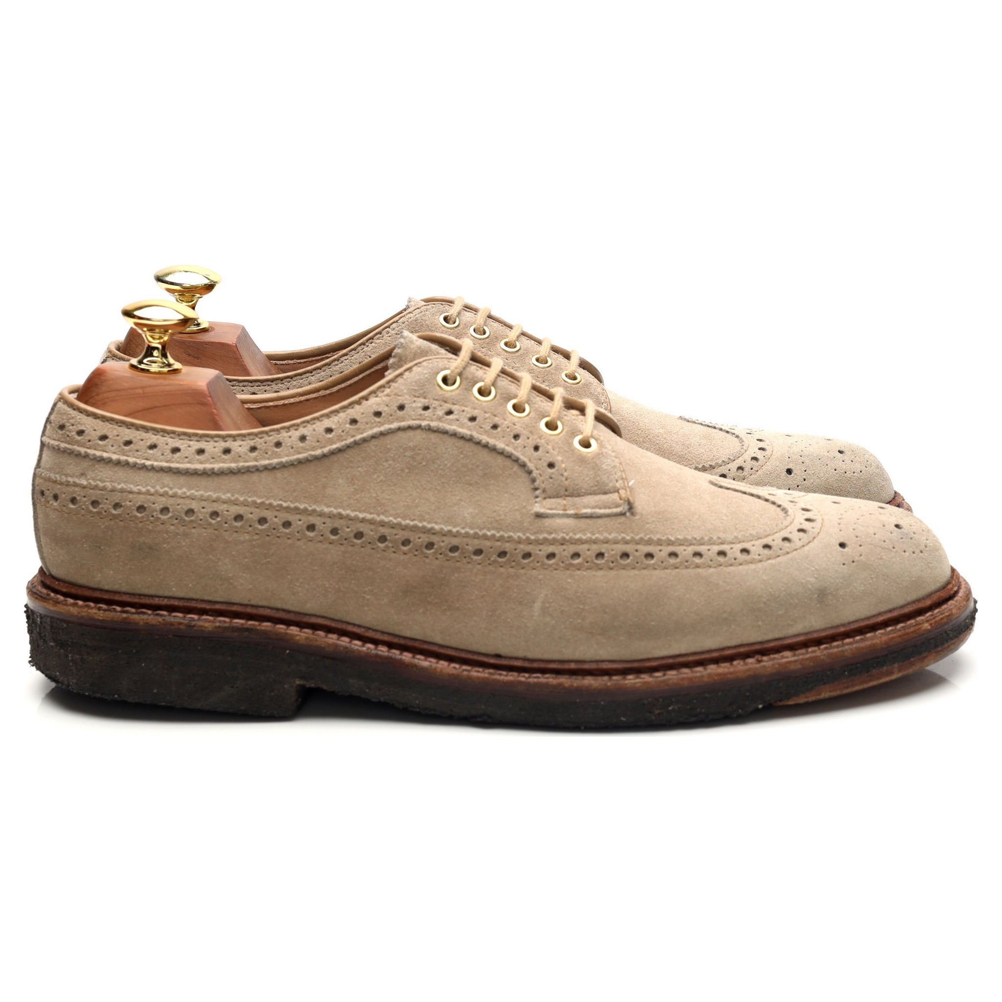 Alden D3609 derby brogue suède beige UK 6,5