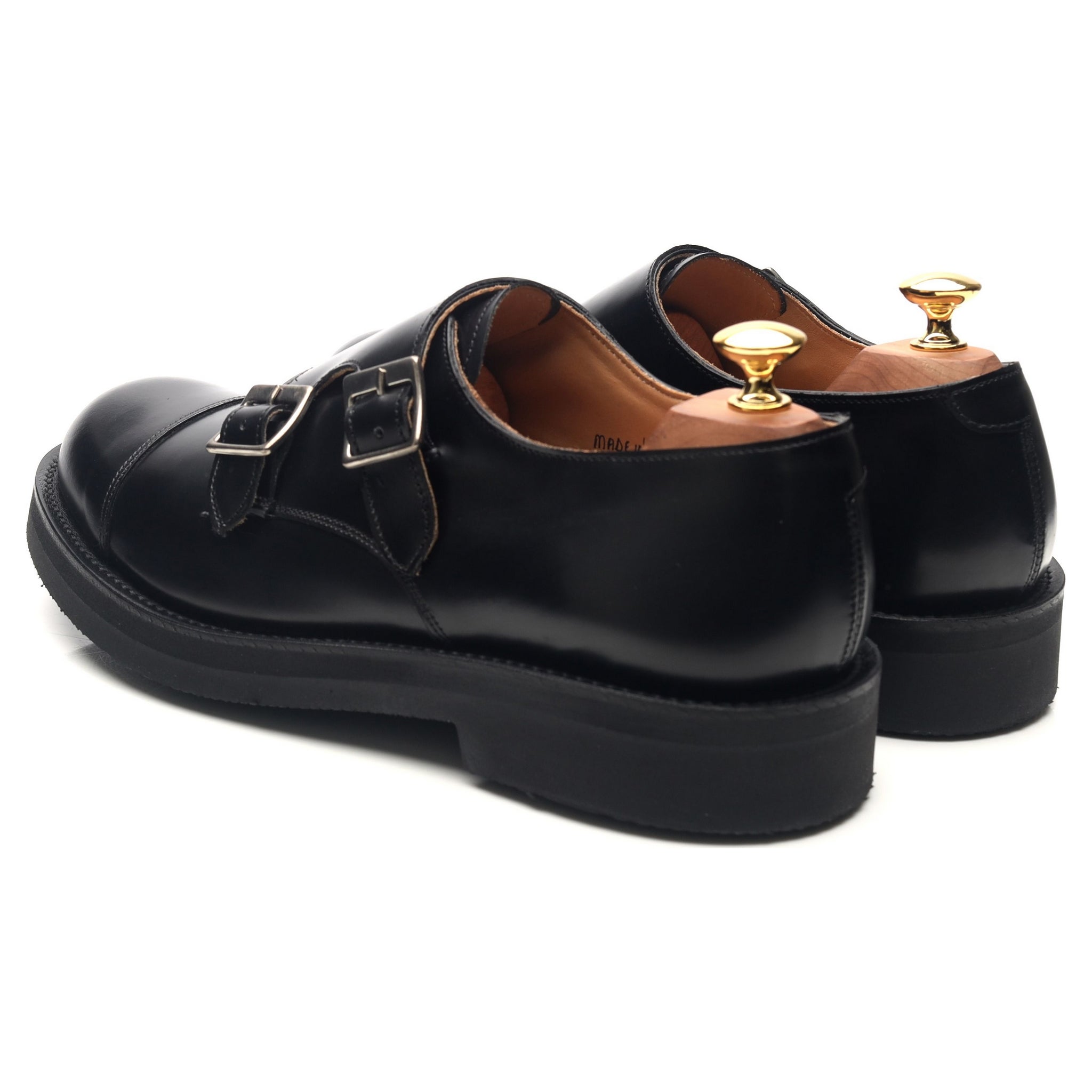 Grenson Diggery derbies moine cuir noir UK 9 semelle gomme