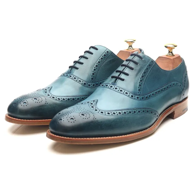 Barker Valiant brogues cuir bleu pointure UK 9