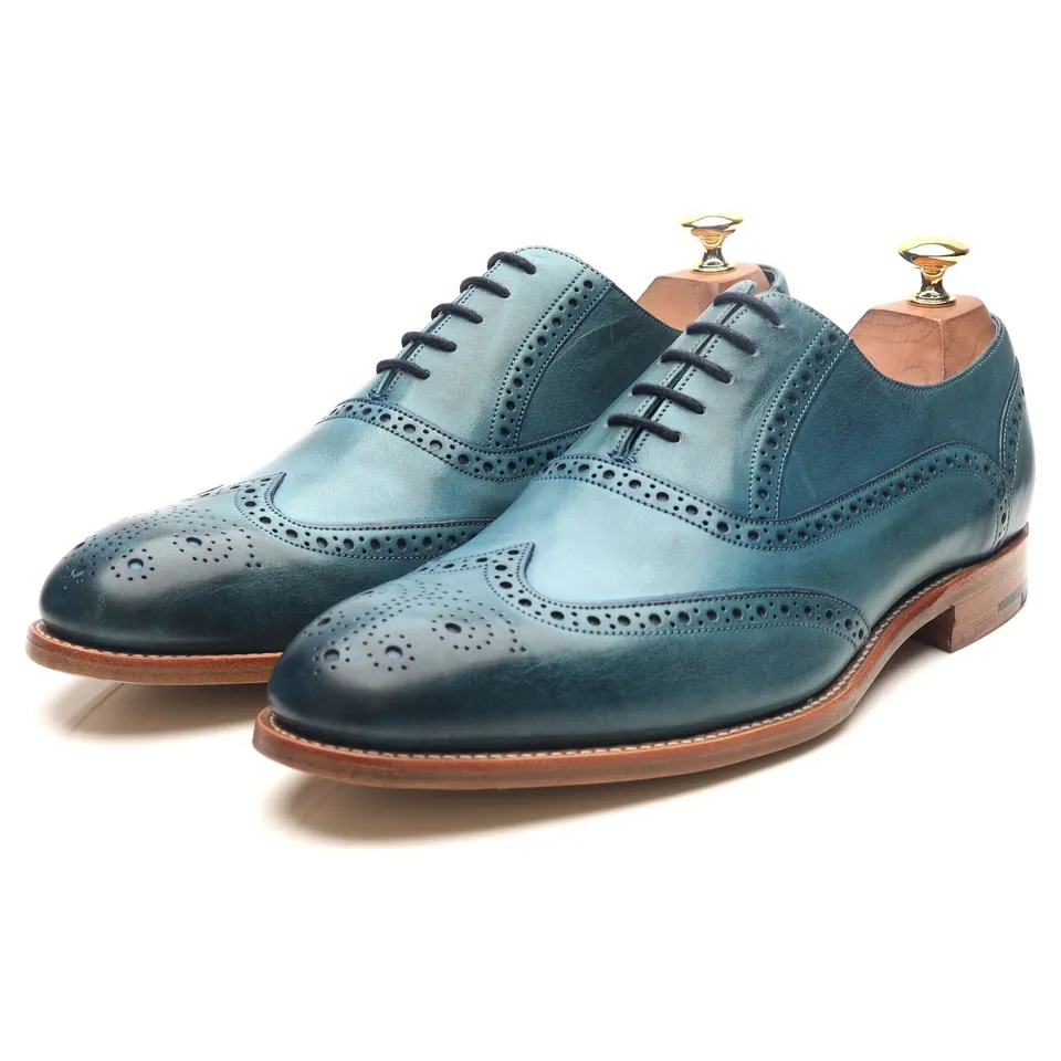 Barker Valiant brogues cuir bleu pointure UK 9