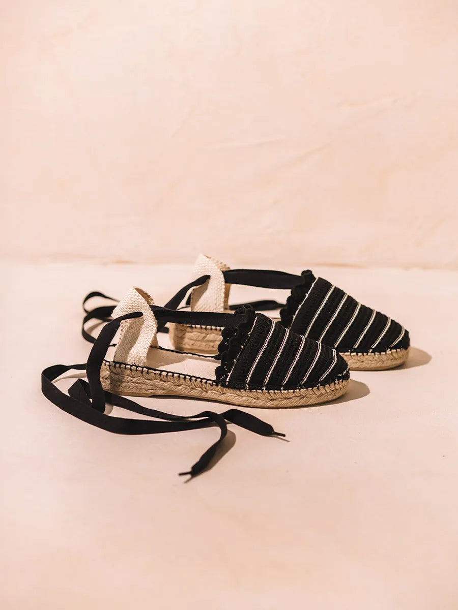 Toni Pons Oliueta espadrilles femme rayées à rubans