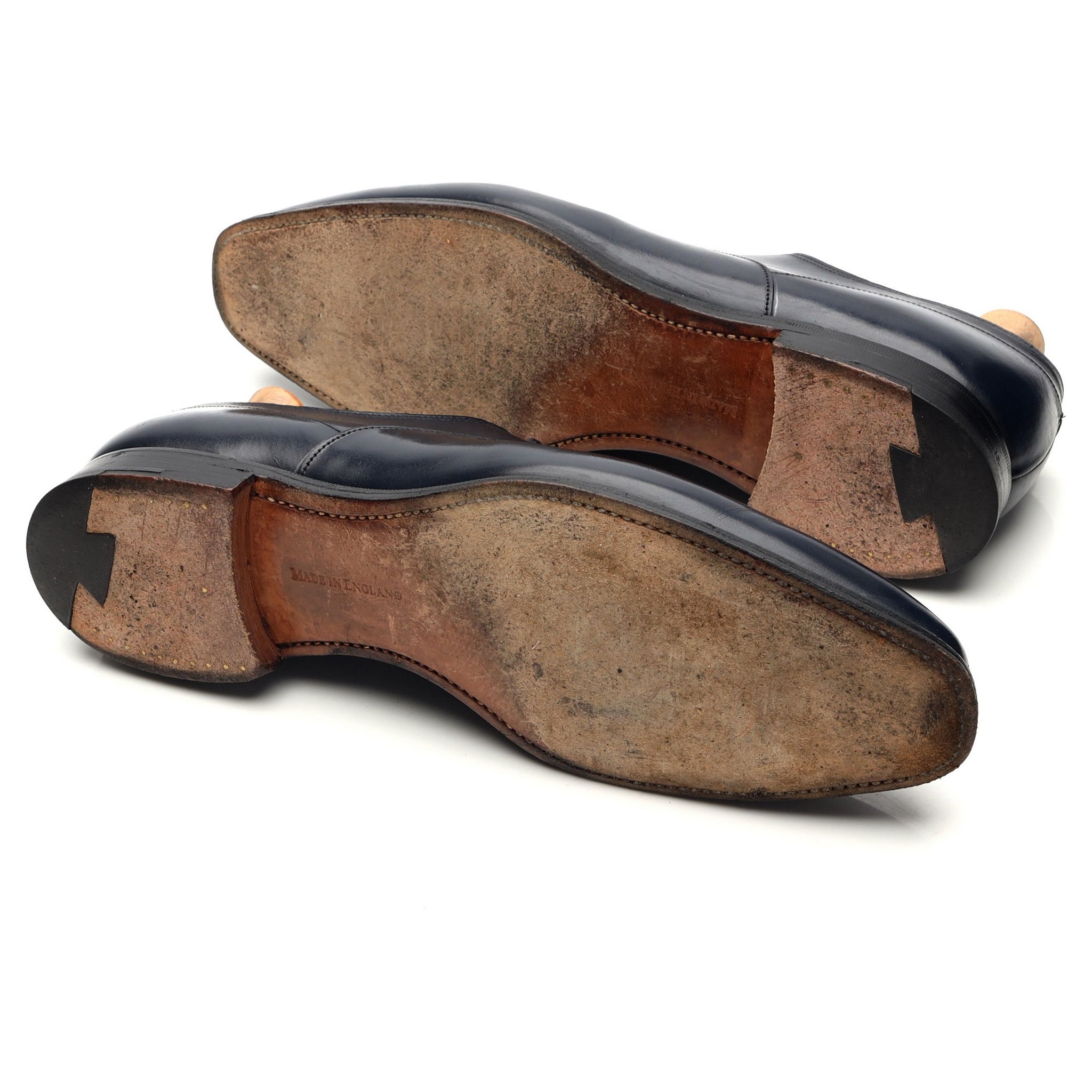 New & Lingwood oxford cuir bleu marine UK 10