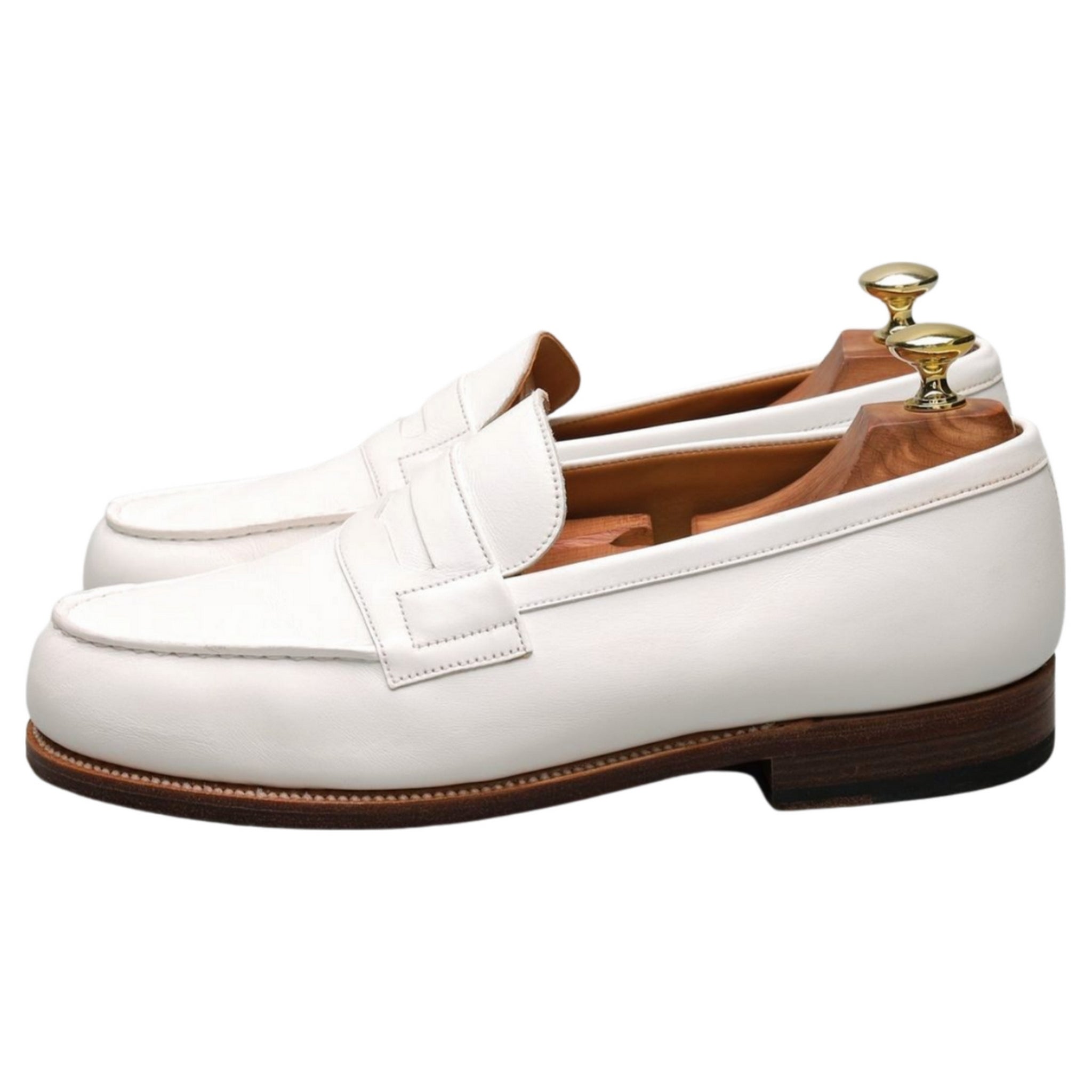 J.M. Weston 180 mocassins cuir blanc UK 8