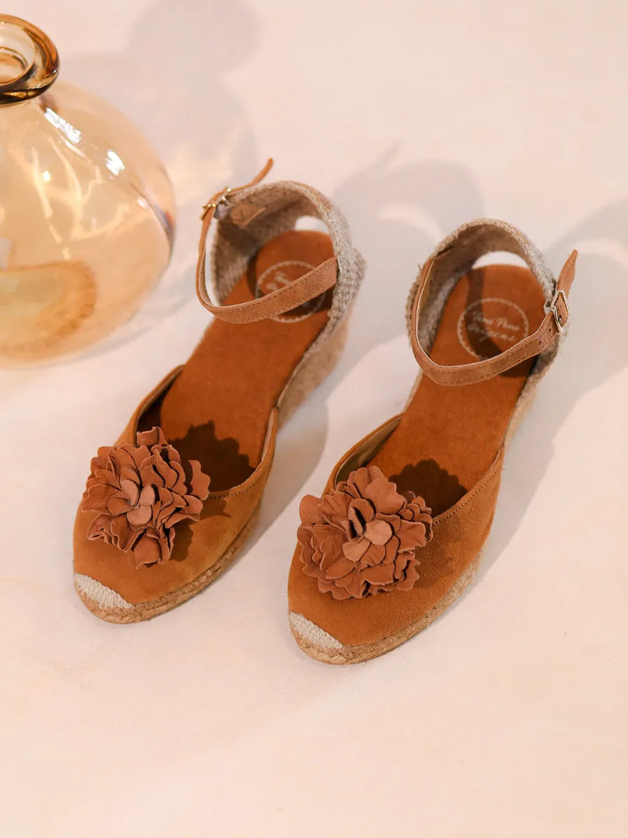 Toni Pons Flor-P broche fleur cuir lot de 2