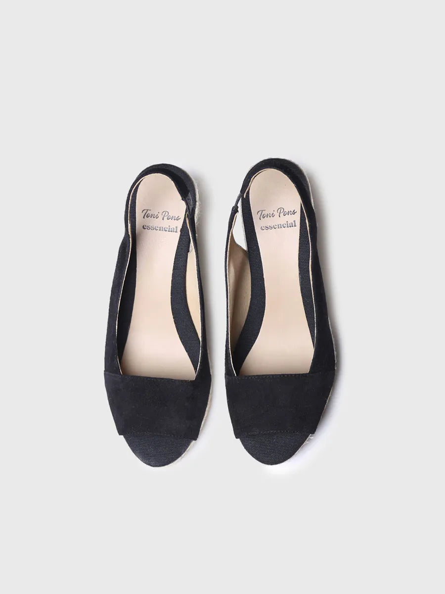 Toni Pons MONZA-A espadrille compensée daim noir