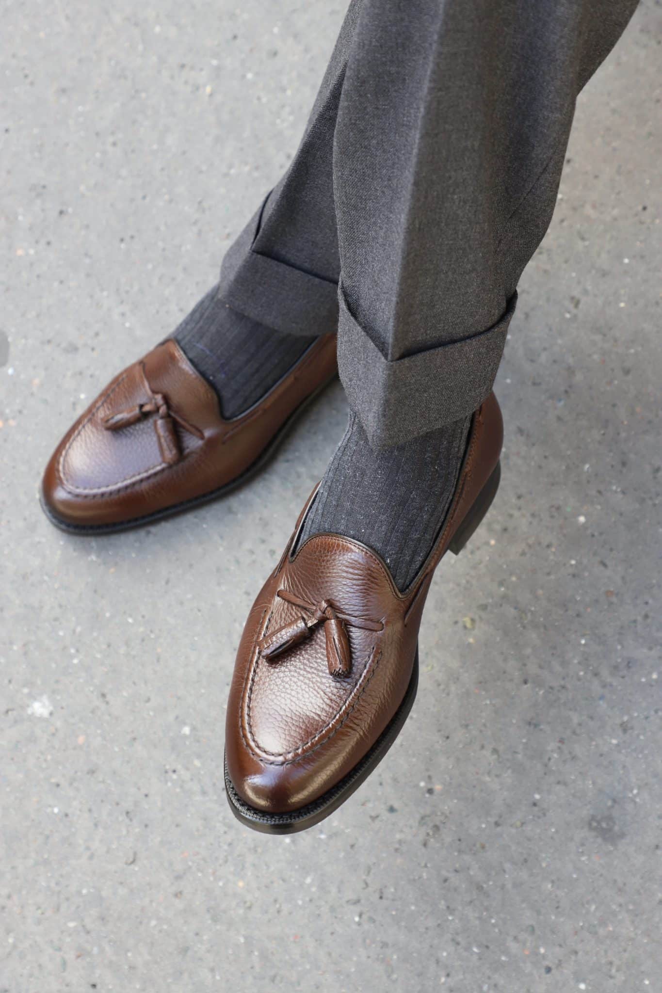 Malfroid Goodwood mocassin cuir grainé gomme Dainite