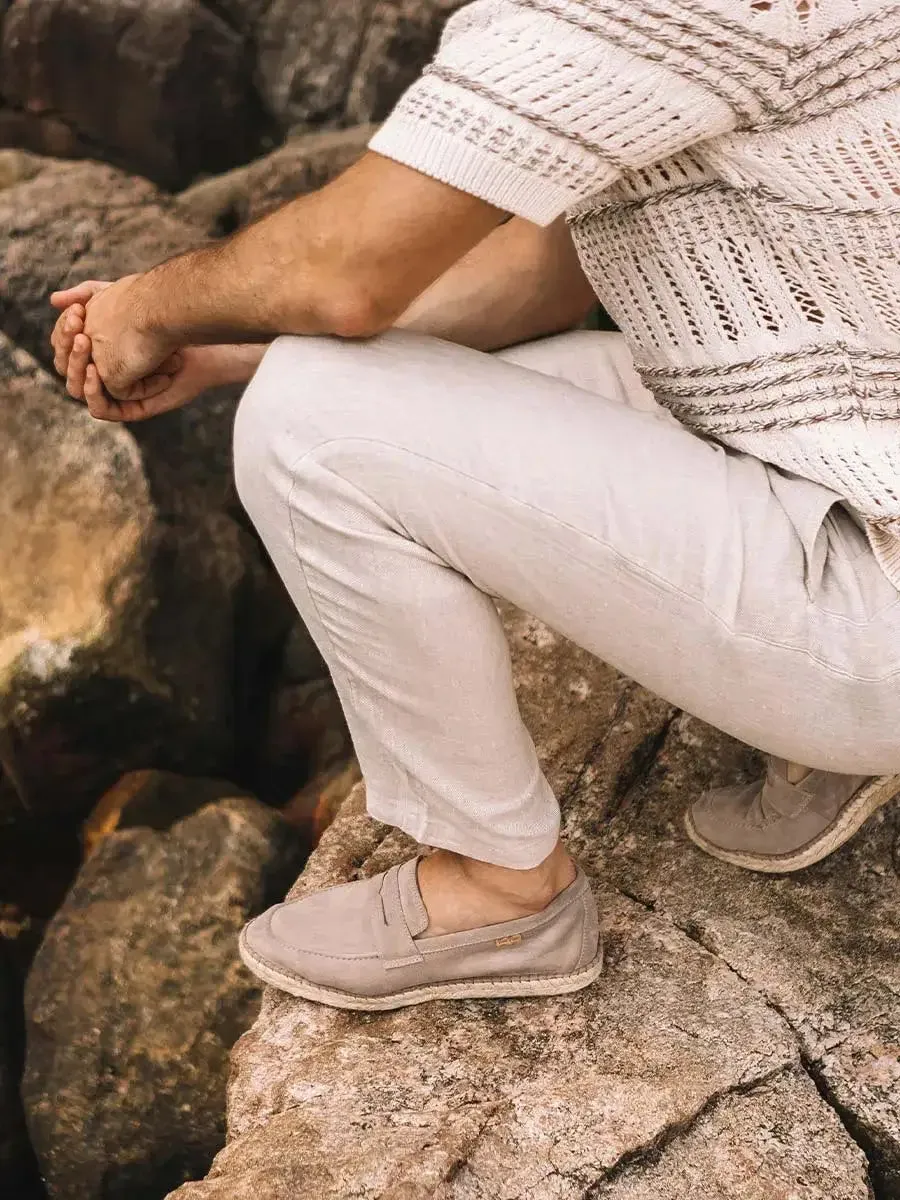 Toni Pons Benet espadrille homme cuir gris fermée