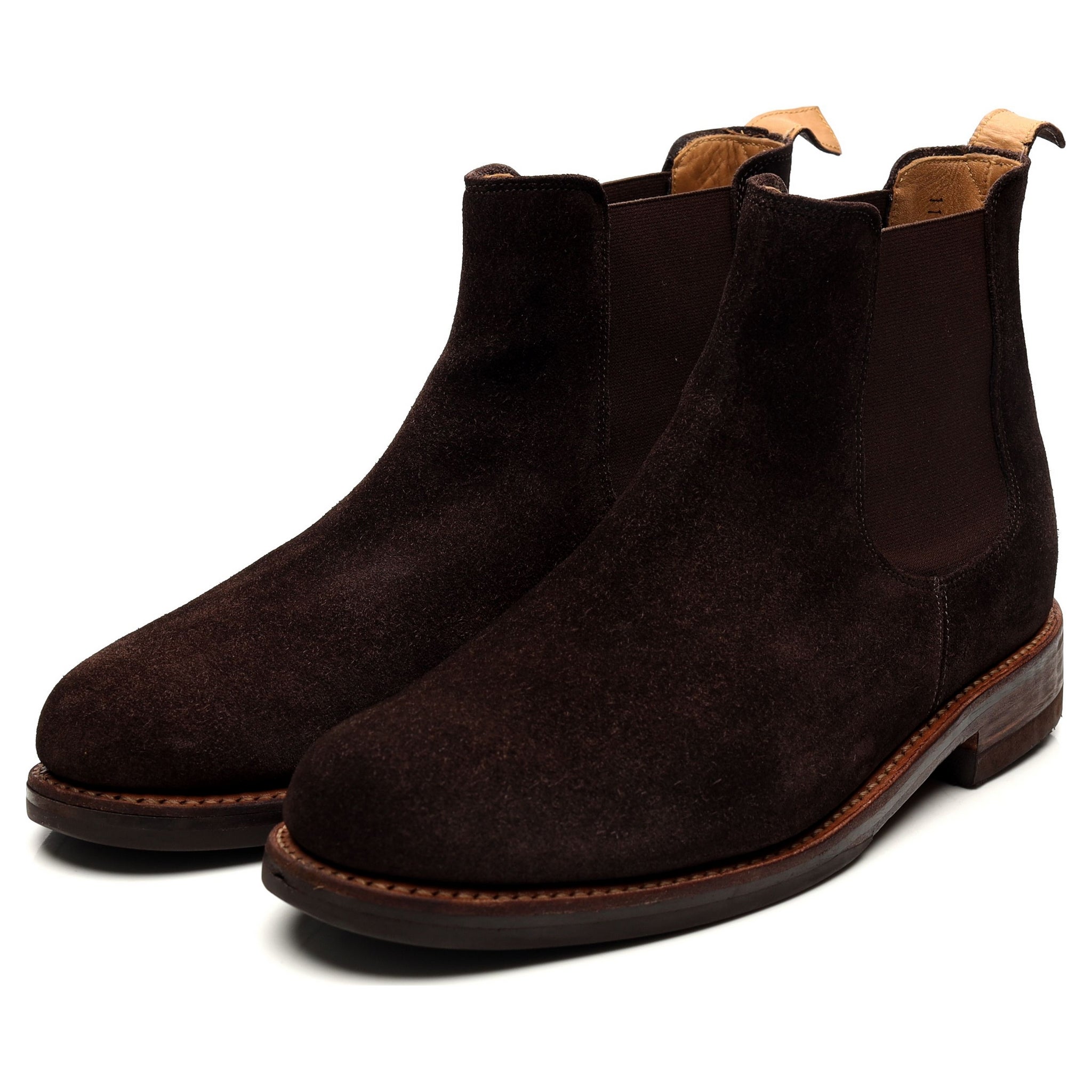 Grenson bottines chelsea suède marron foncé 8.5 UK