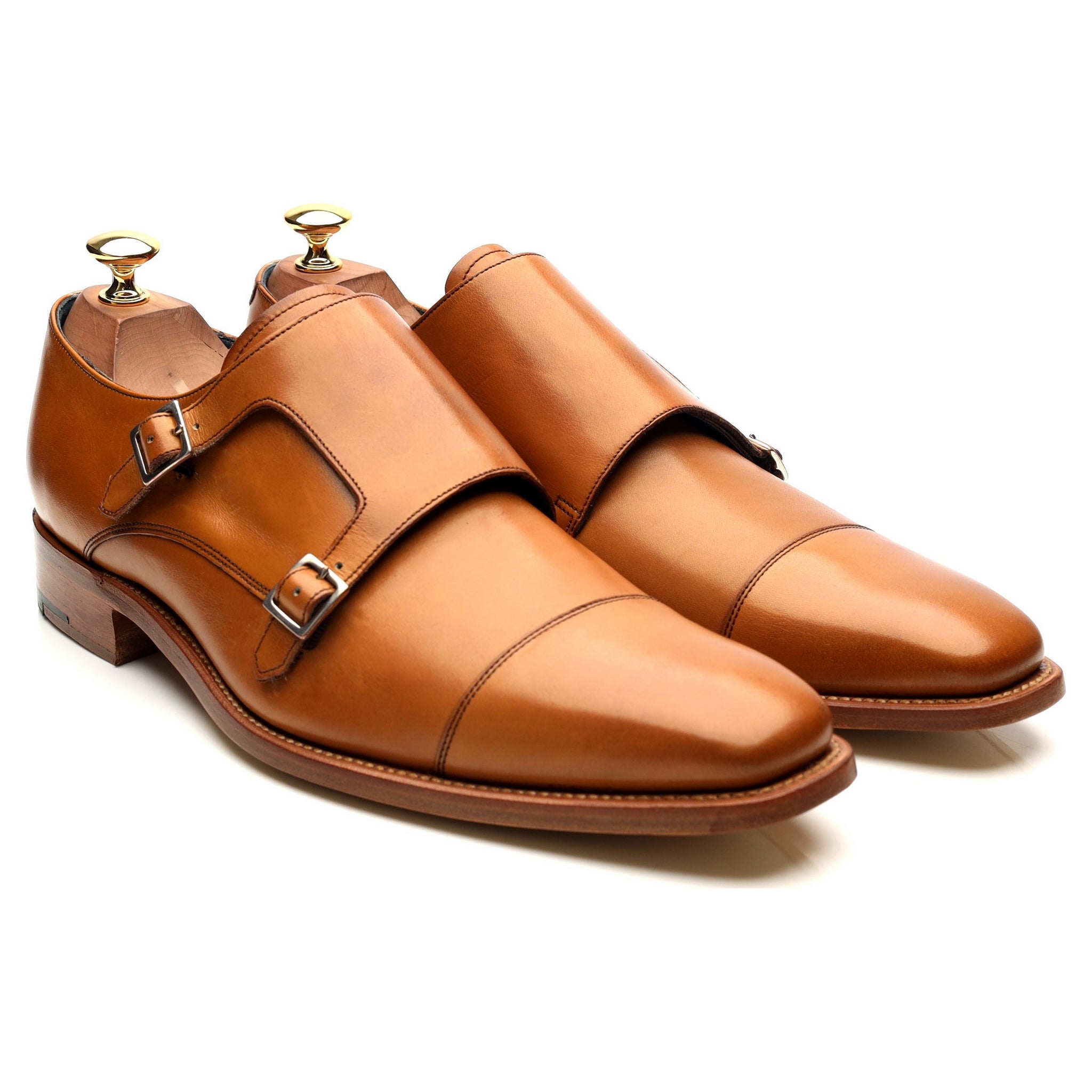 Barker Hillman chaussures monk cuir marron UK 9
