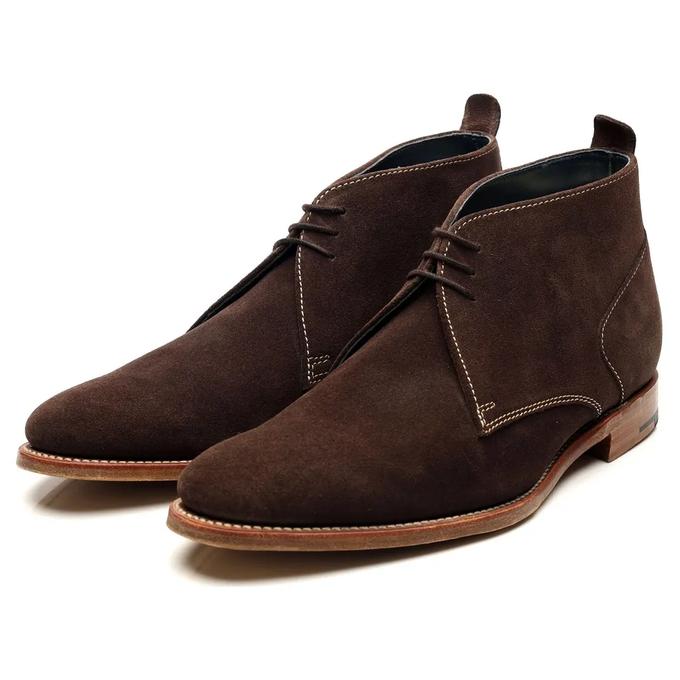 Barker Lucius bottines chukka marron foncé UK 8.5 daim